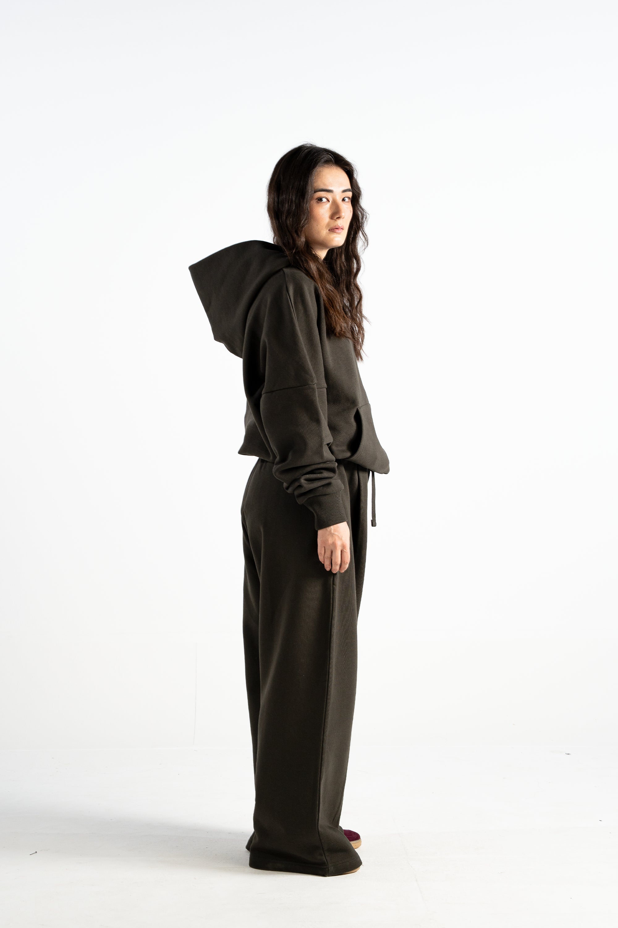 Ultra Heavy 520GSM GOTS Organic Hoodie+Baggy Pleat Sweats Volcanic Ash