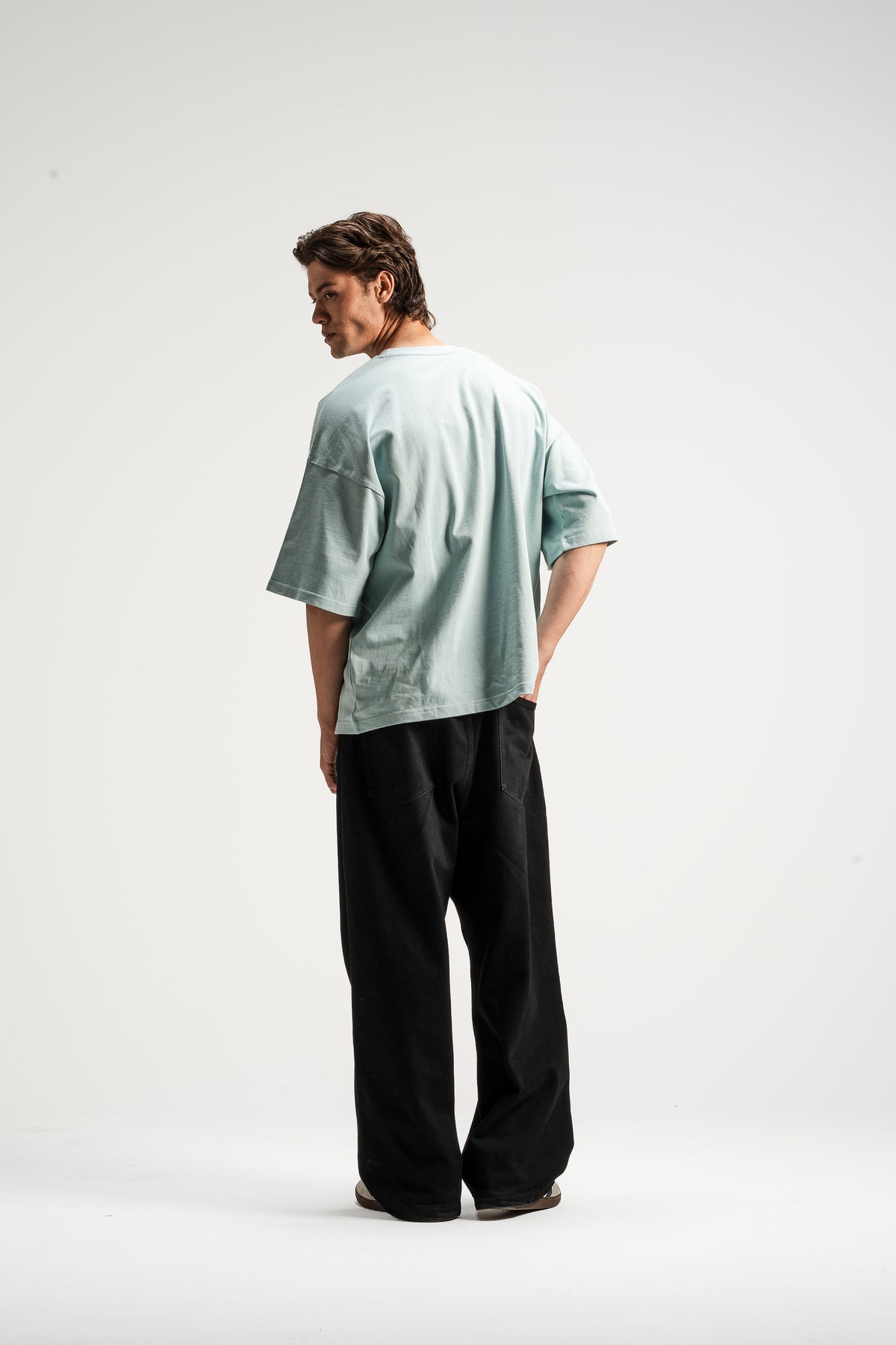 T32 Heavy Oversized Tee, 310GSM Organic Cotton, Mineral Sage