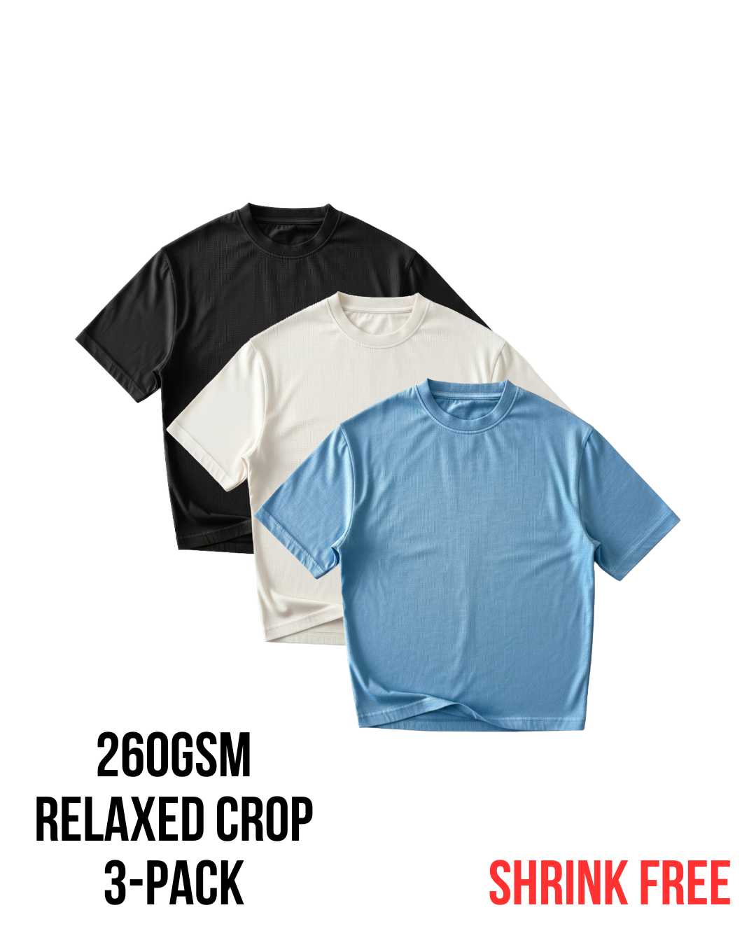 G32 Everyday Relaxed Tees — 260 GSM Organic Cotton, 3-Pack Signature Wash