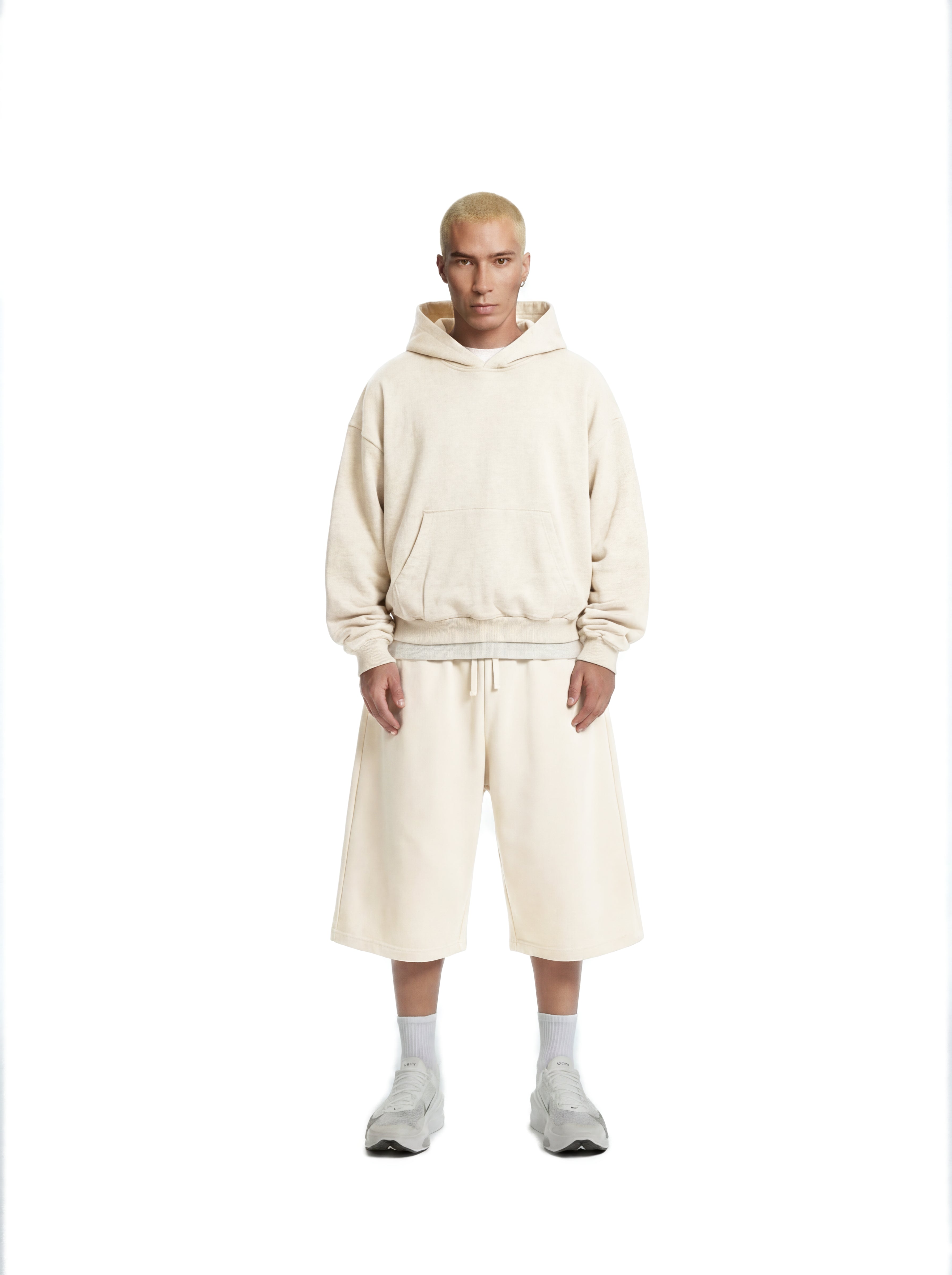 Z25 Cropped Hoodie, Arctic Wolf — 530GSM Organic Jersey Fleece-back