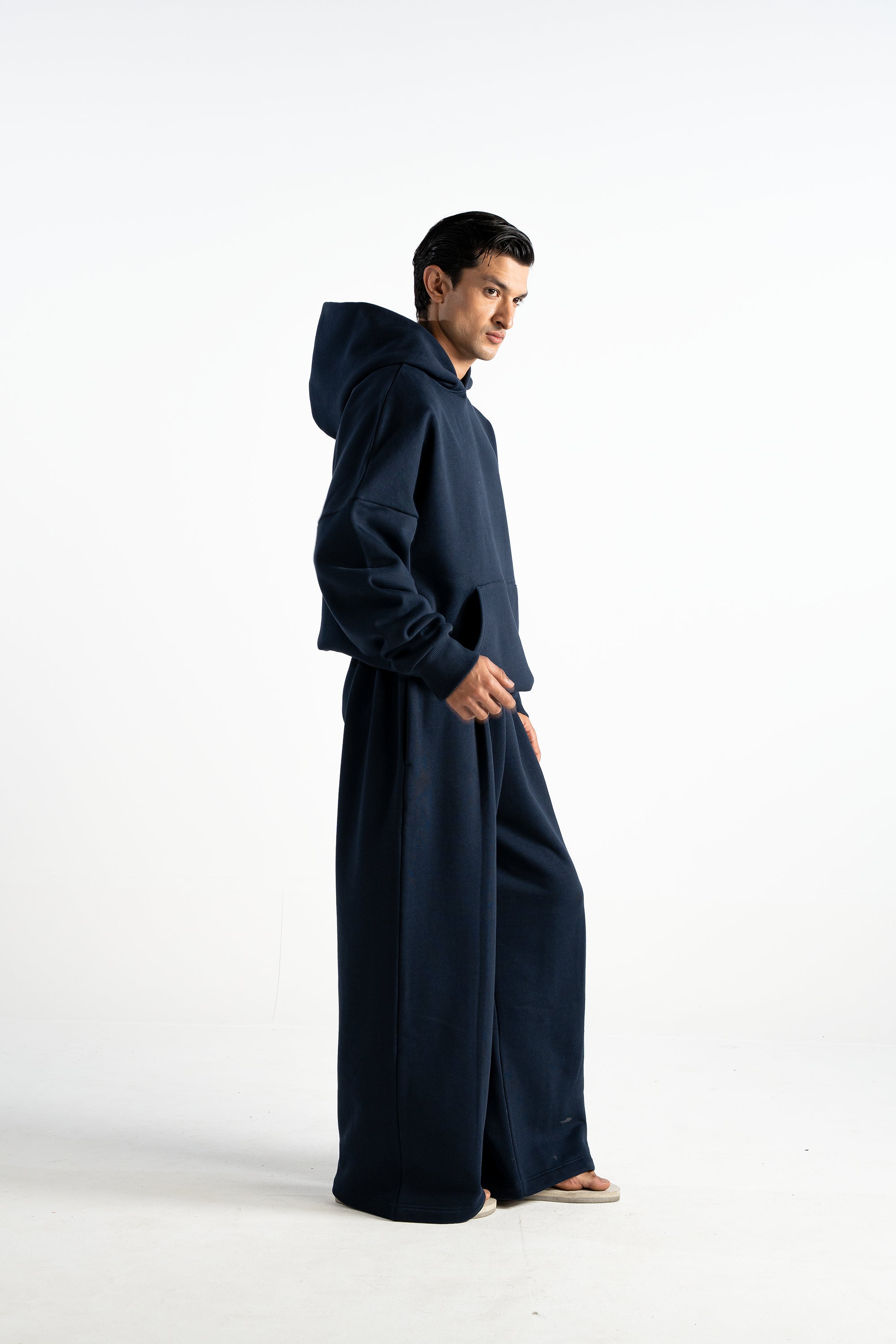Ultra Heavy 520GSM GOTS Organic Hoodie+Baggy Pleat Sweats Deep Navy