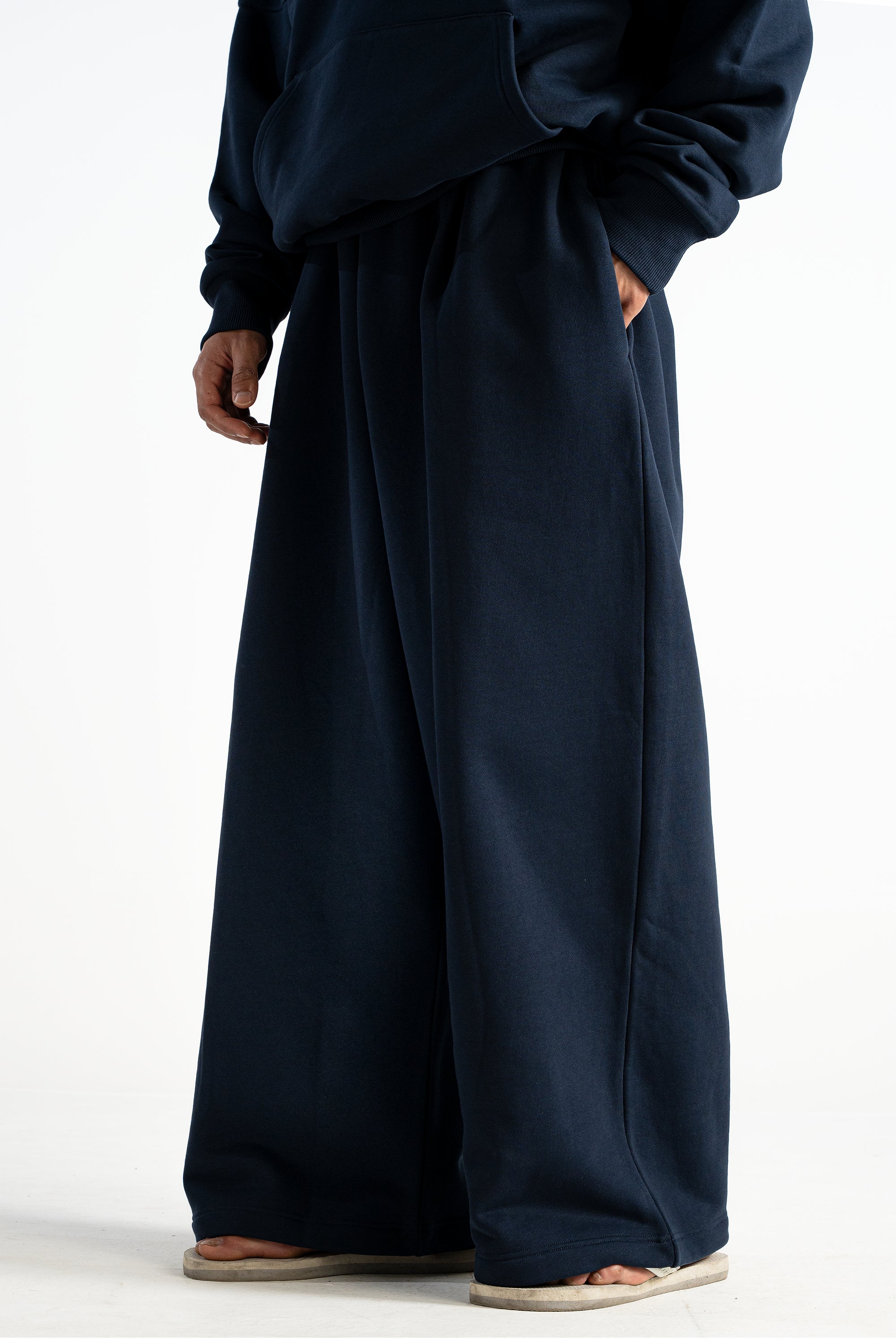 Ultra Heavy 520GSM GOTS Organic Hoodie+Baggy Pleat Sweats Deep Navy