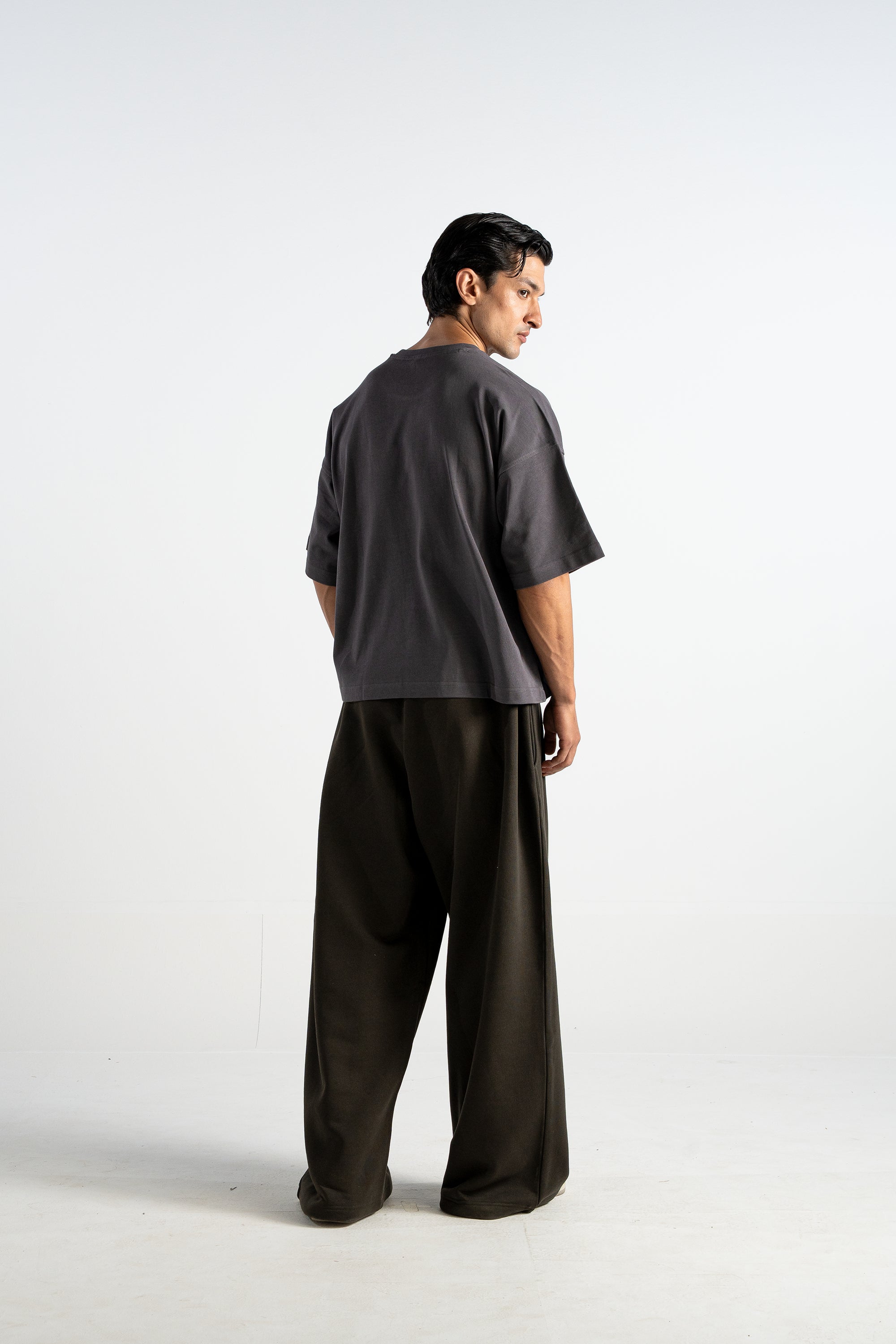 TP34 Boxy Cropped Tee - Heavy 345GSM Organic Cotton - Anthracite (PREORDER)
