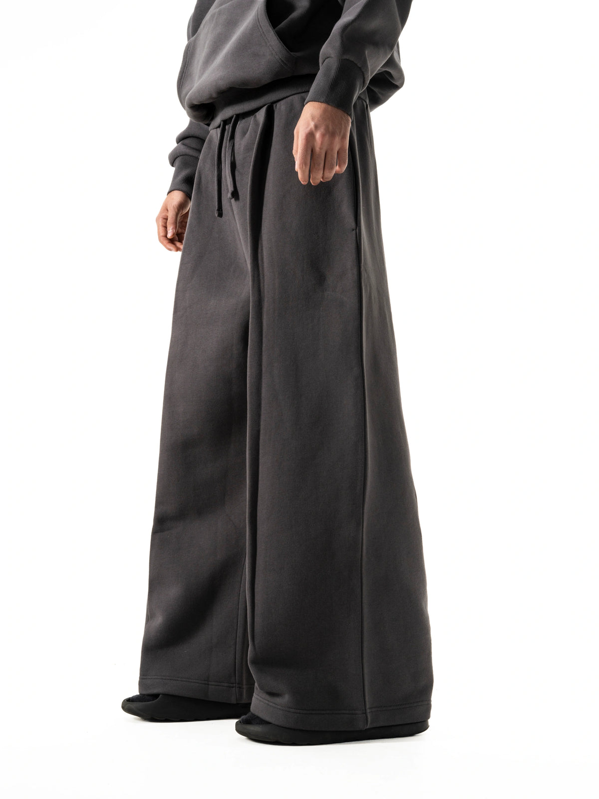 Y33 Pleated Baggy Organic Sweatpants - Anthracite