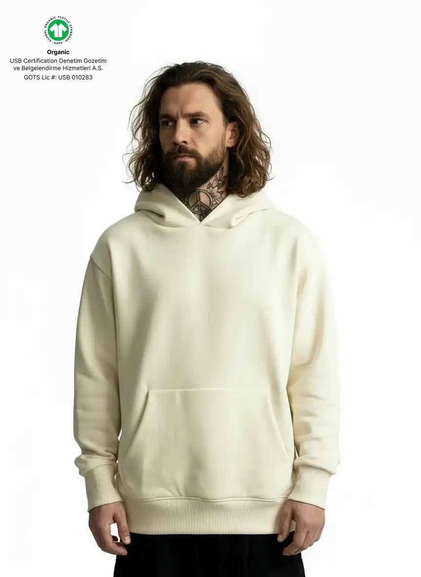CX27 Standard-Fit Hoodie 500 GSM Custom French Terry, Organic Cotton, Artic Wolf