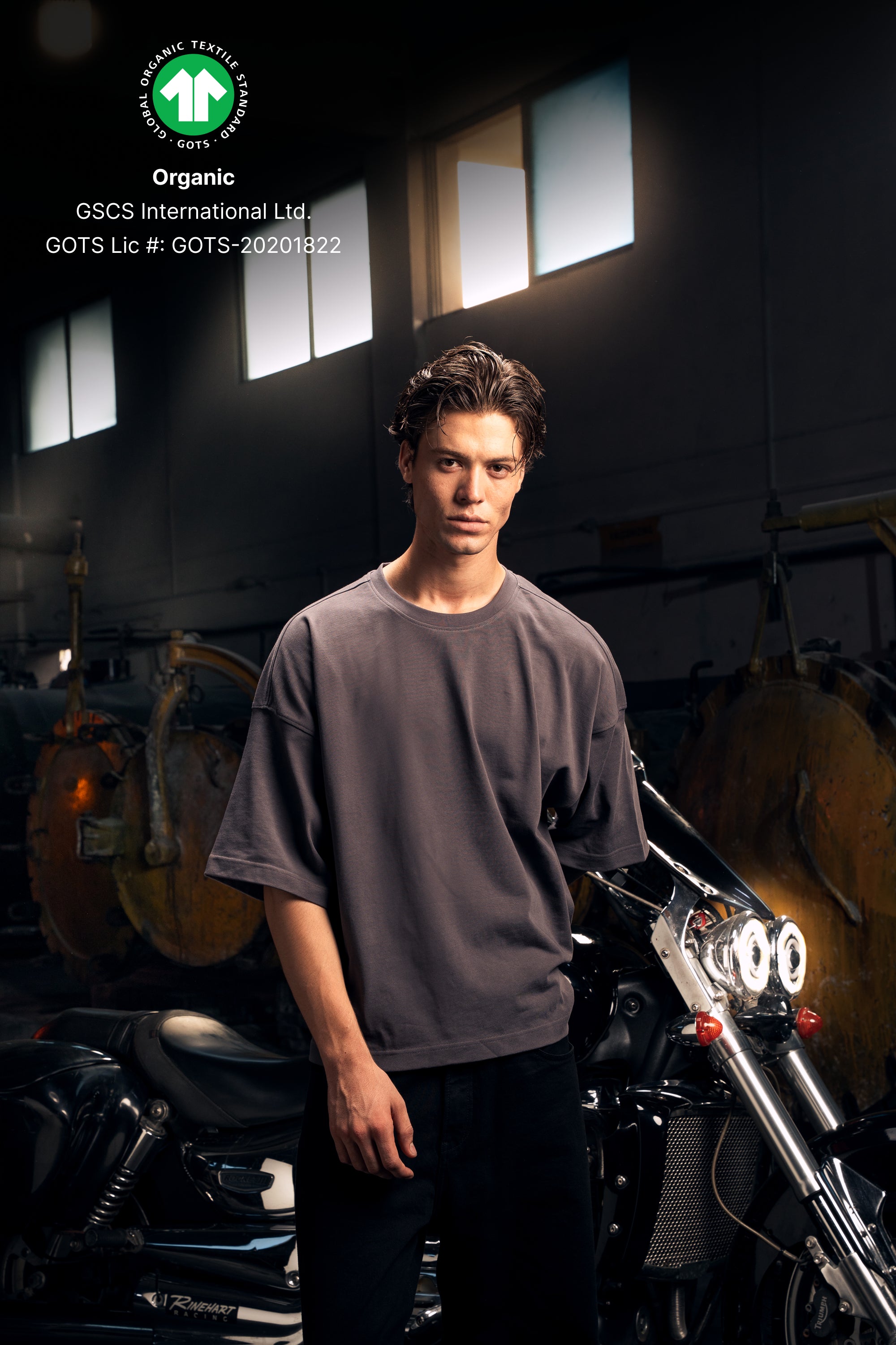 Ultra Heavy Boxy Cropped Tee - 345GSM Organic Cotton - Anthracite