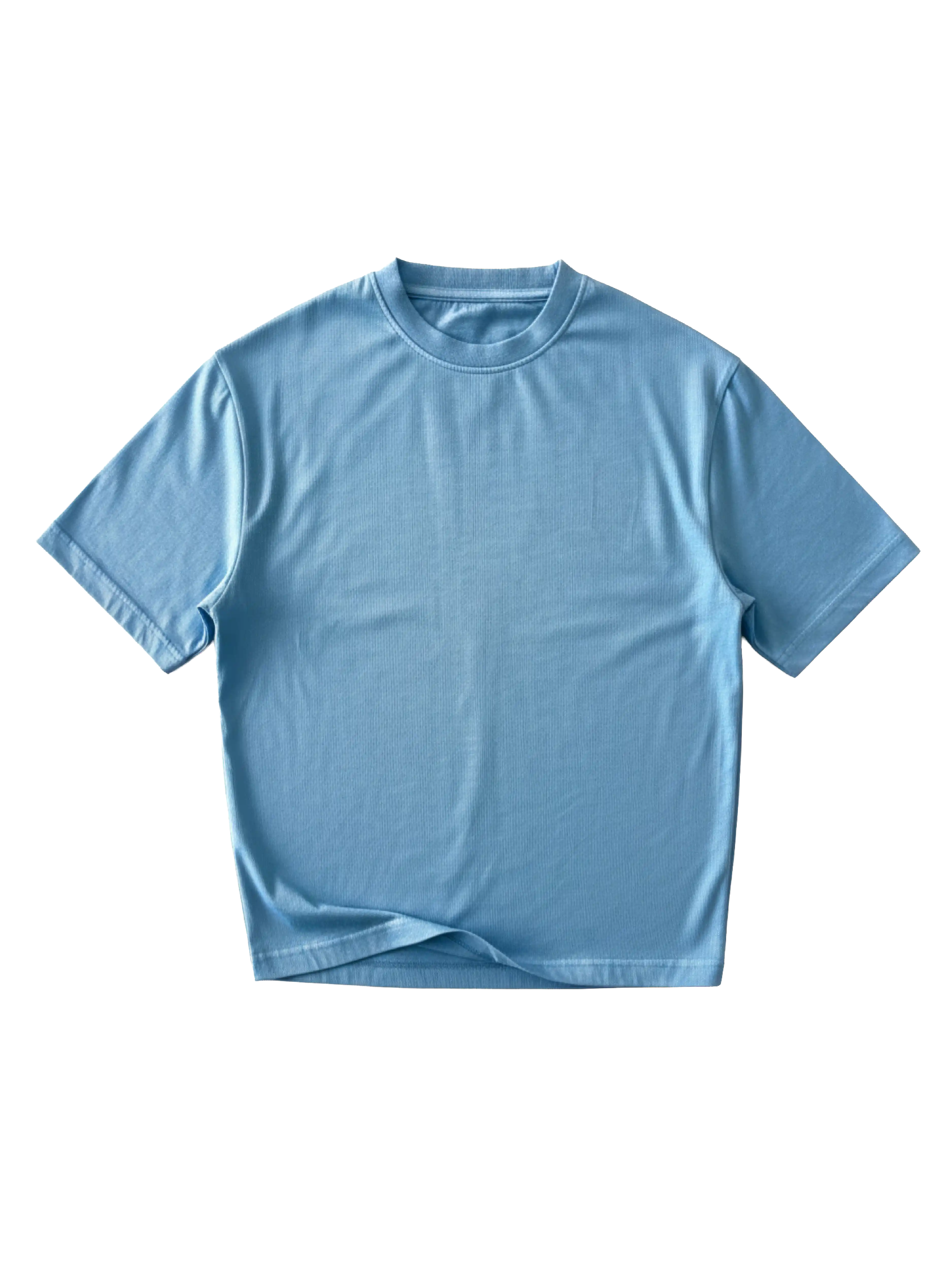 G32 Everyday Relaxed Cropped Tee — 260 GSM Organic Cotton, Sky Blue Wash