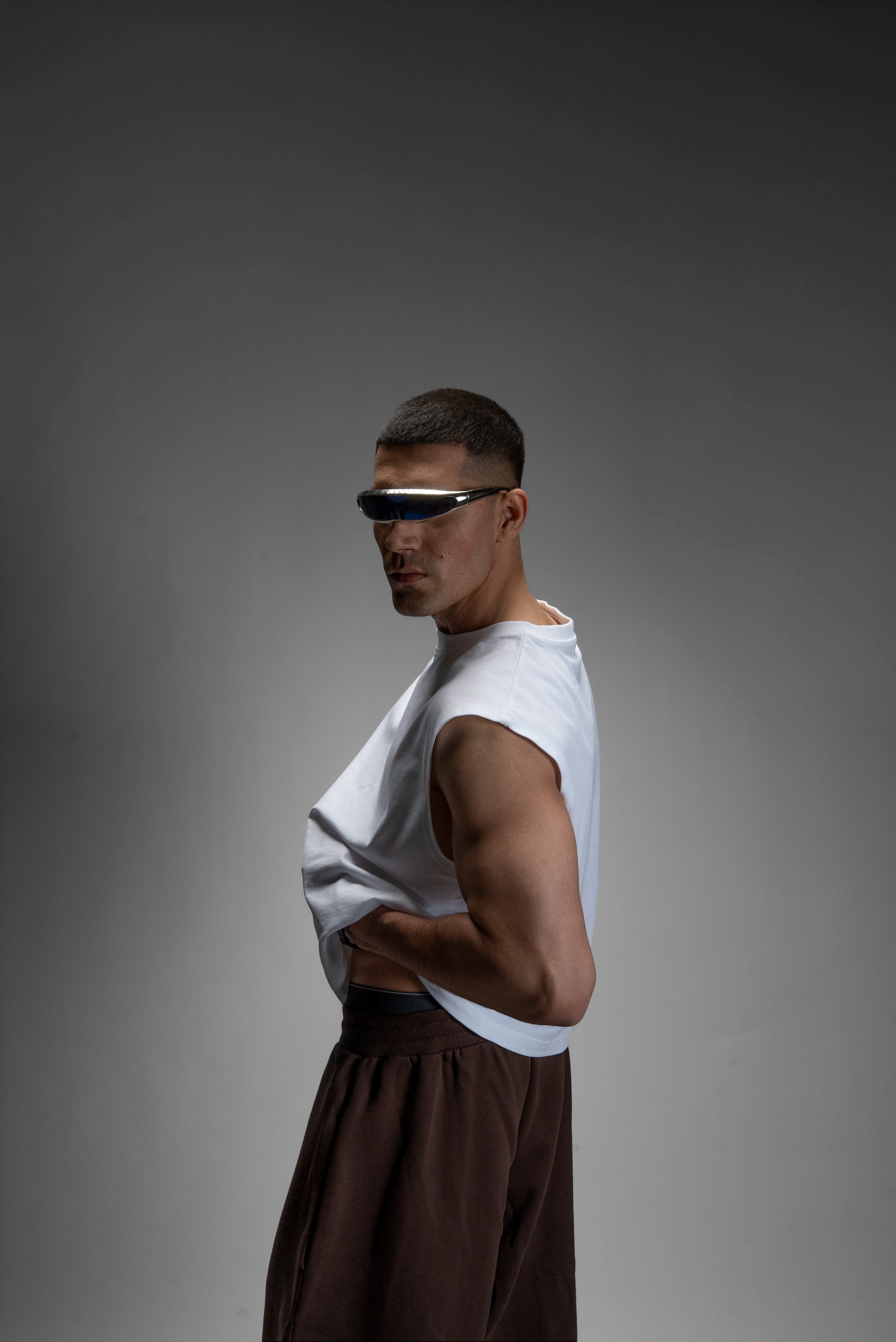 S22 Cropped Sleeveless Shirt Unisex — 220 GSM Organic Cotton - White