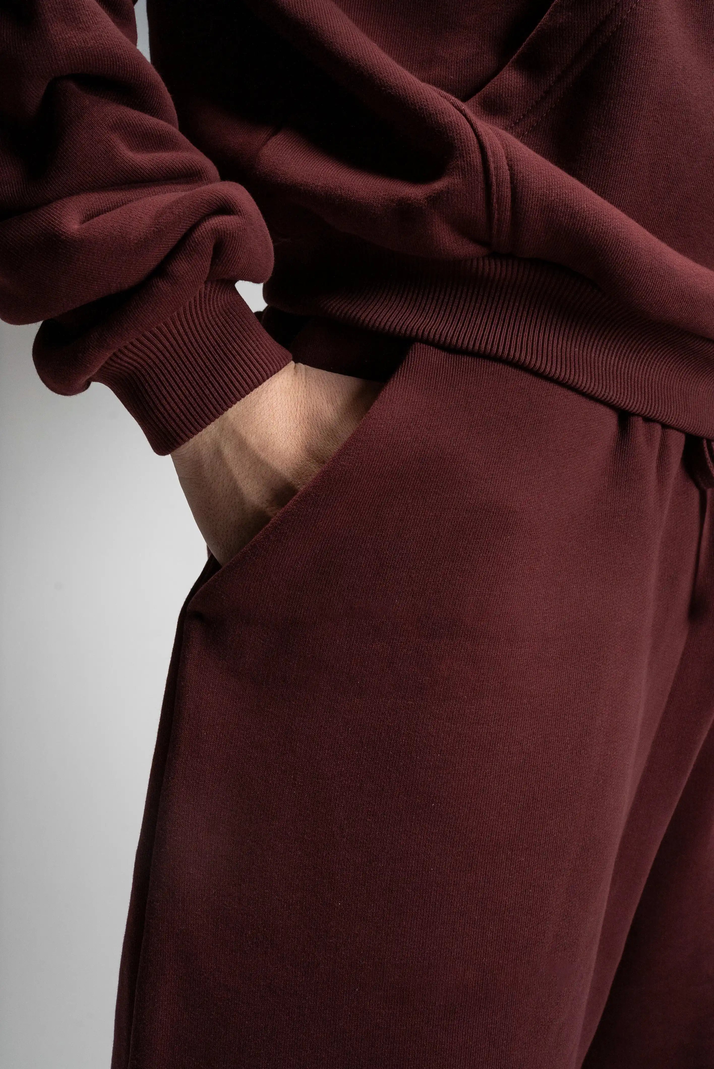 Z24 Athletic Baggy Shorts, Maroon - 530GSM Organic Fleece-Back Jersey
