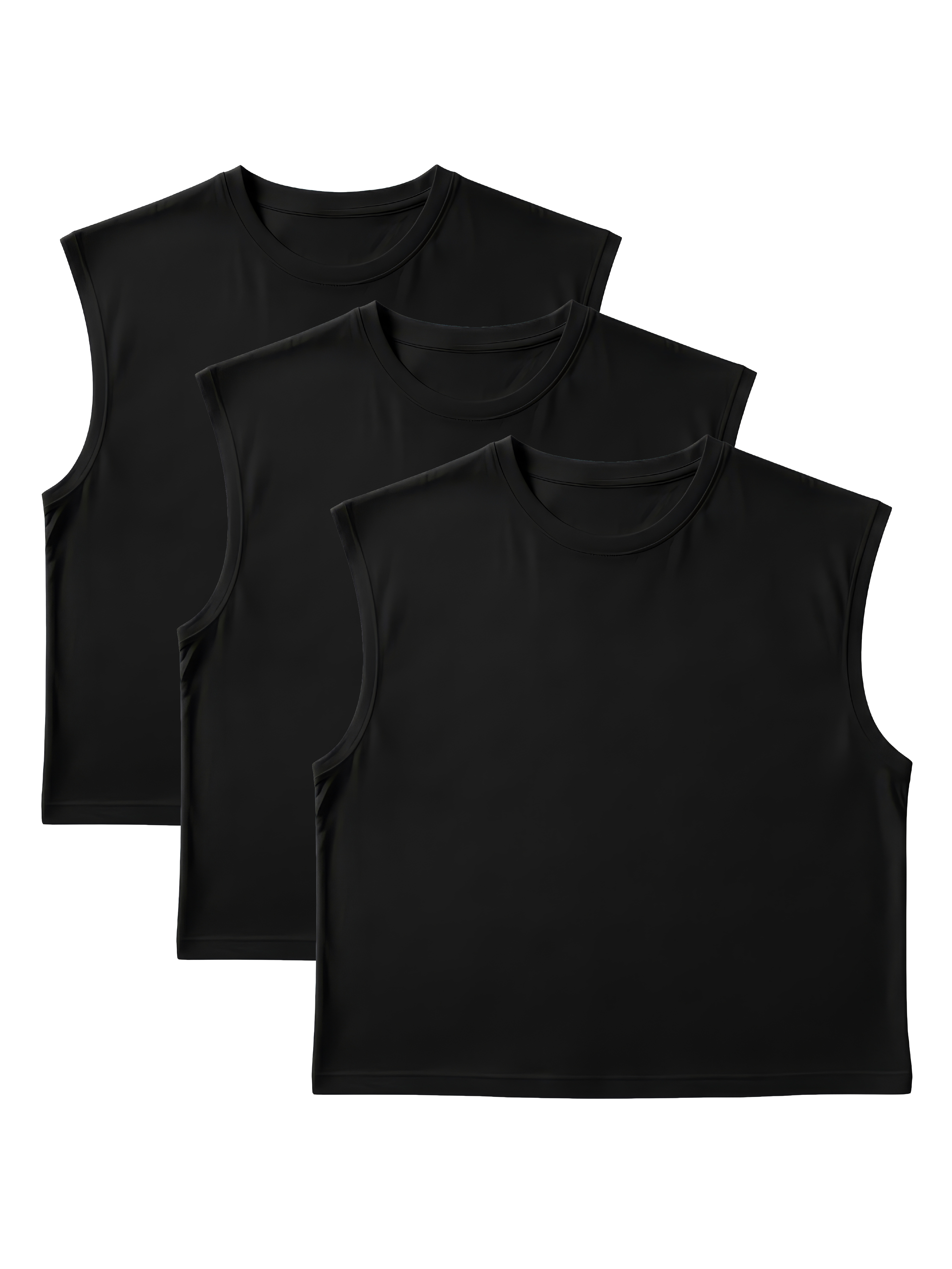 S22 Cropped Sleeveless Shirt 3-pack, Black