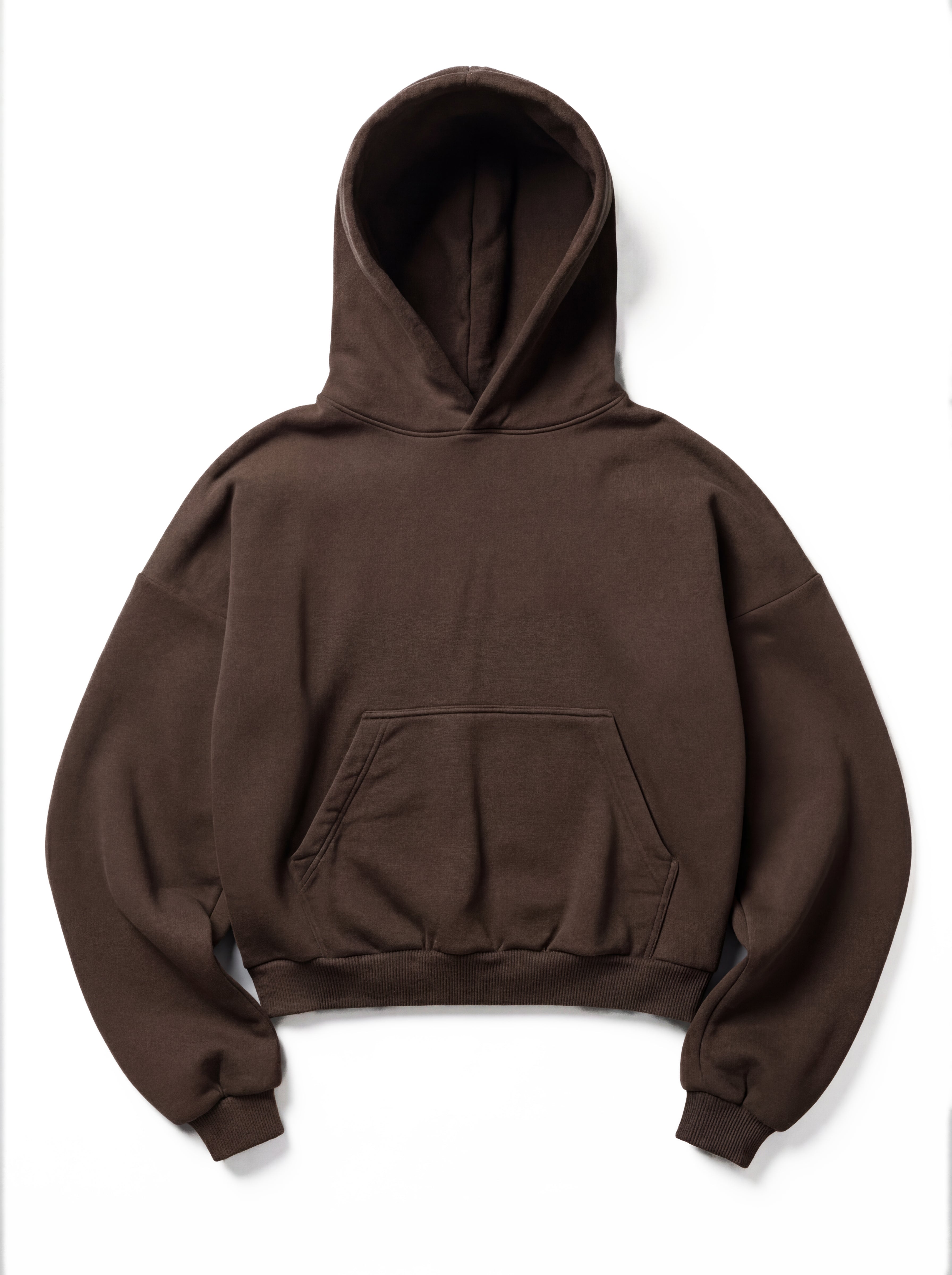 Z25 Athletic Cropped Hoodie, Mocha Brown — 530GSM Organic Jersey Fleece-back
