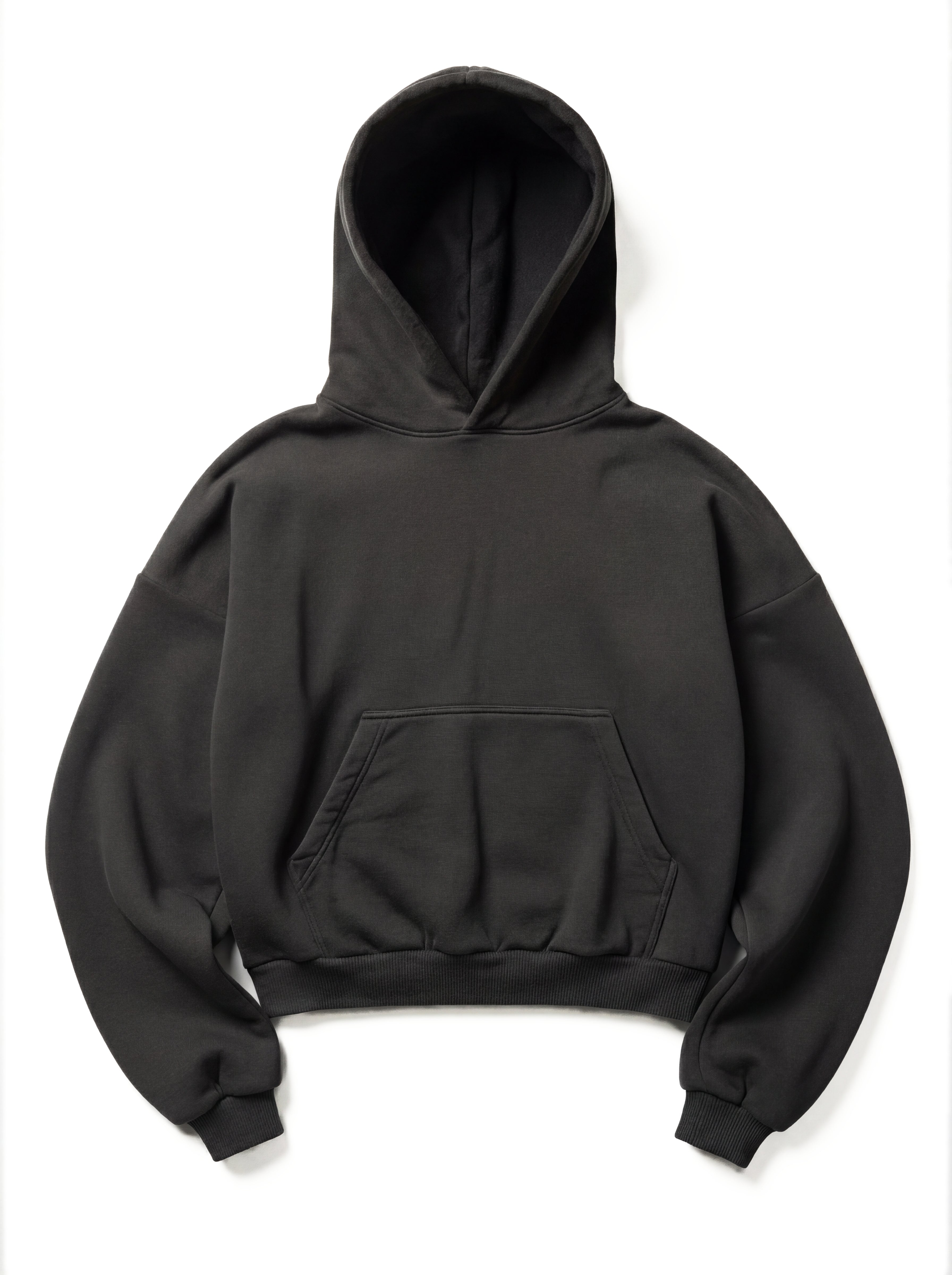 Z25 Cropped Hoodie, Volcanic Ash — 530GSM Organic Jersey Fleece-back
