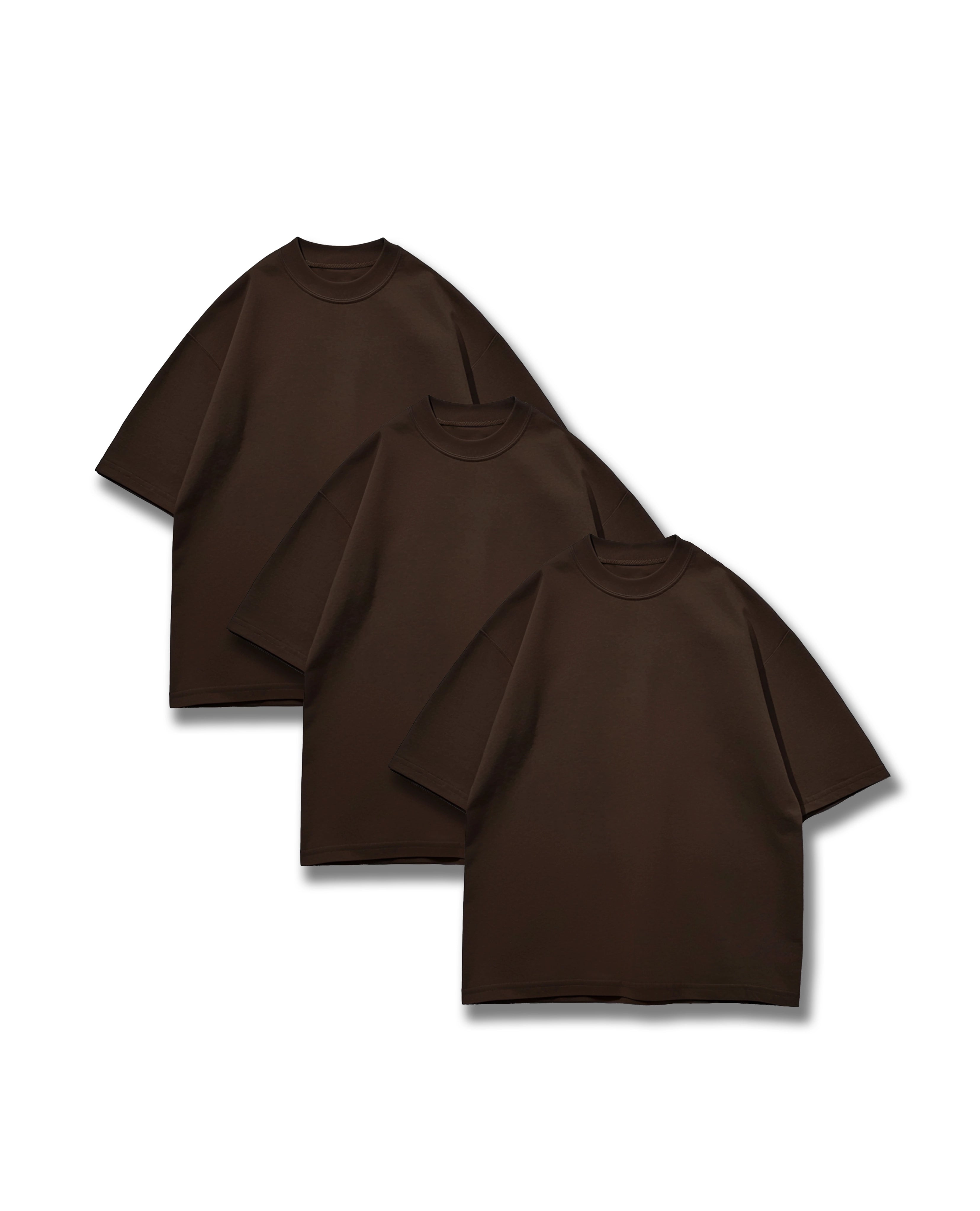T32 Organic Heavy T-Shirt, Mocha Brown 3-PACK