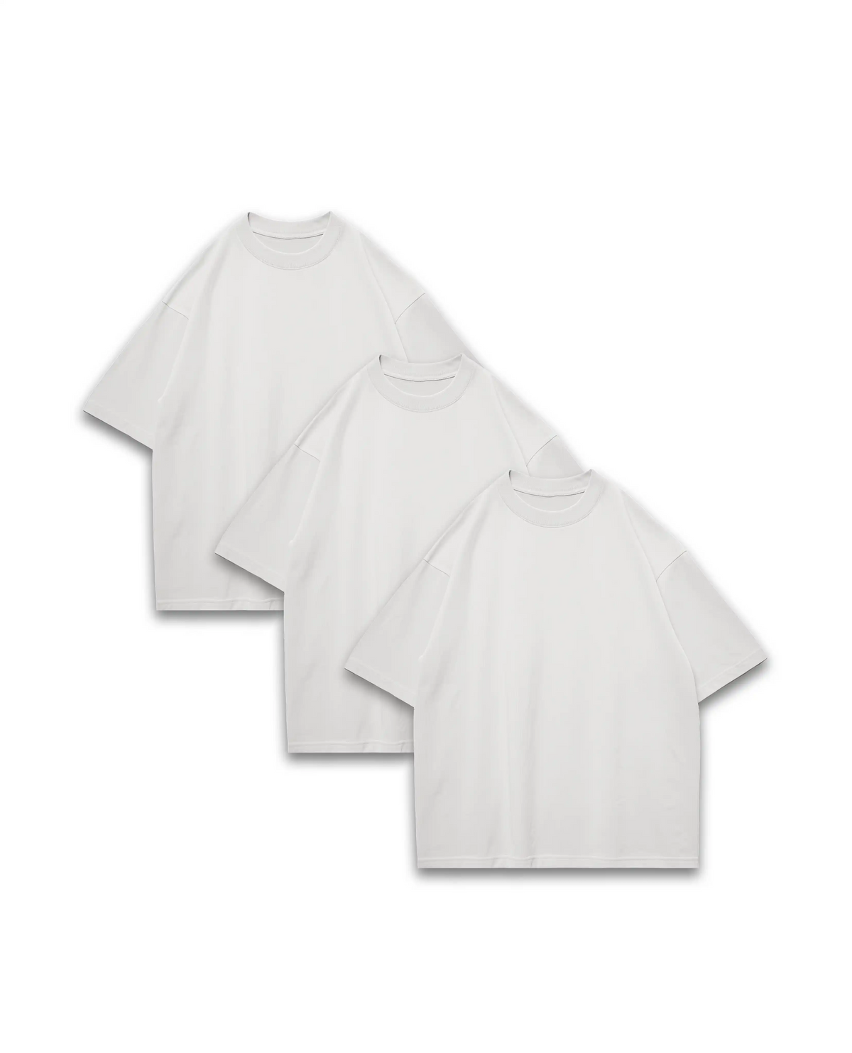 3-Pack, T32 Oversized Heavy organic Tees, White - 310GSM