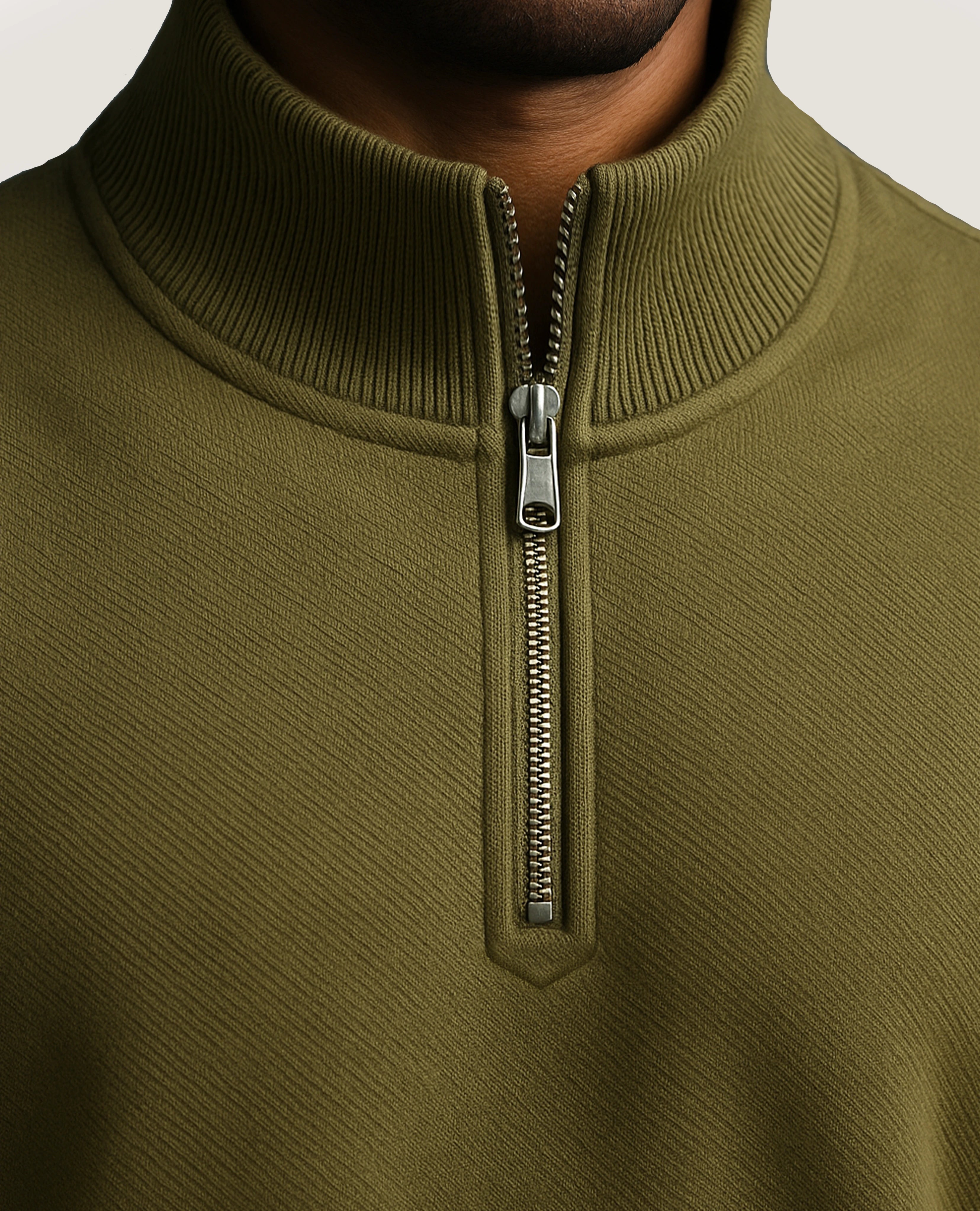Y28 Ultra Heavy Organic Quarter Zip, Foraged Olive, Final Sale