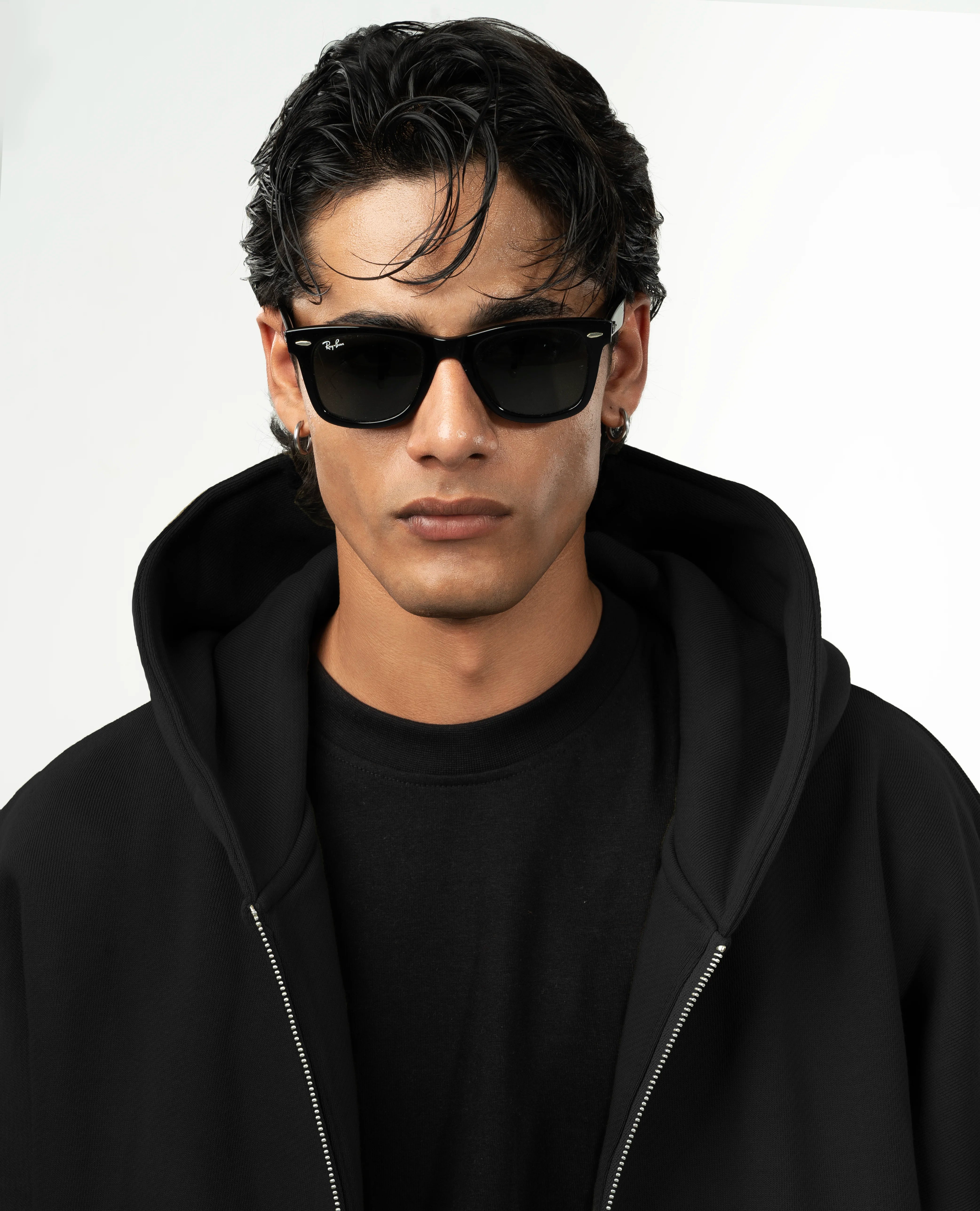 Y30 Ultra Heavy Organic Double Zip hoodie, Midnight Black, Final Sale