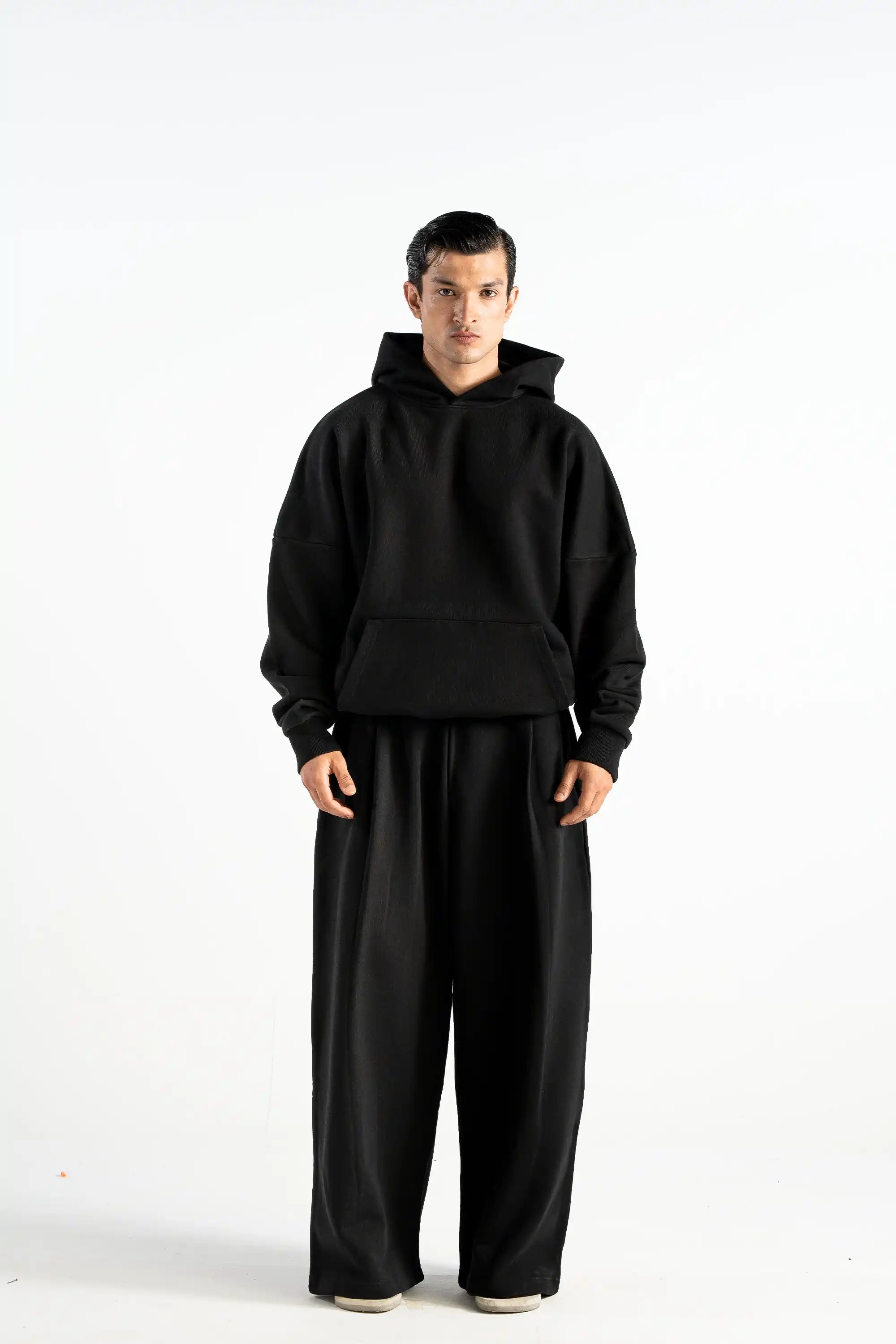 Y27 - Heavy Boxy Organic Hoodie — Midnight Black [520 GSM]