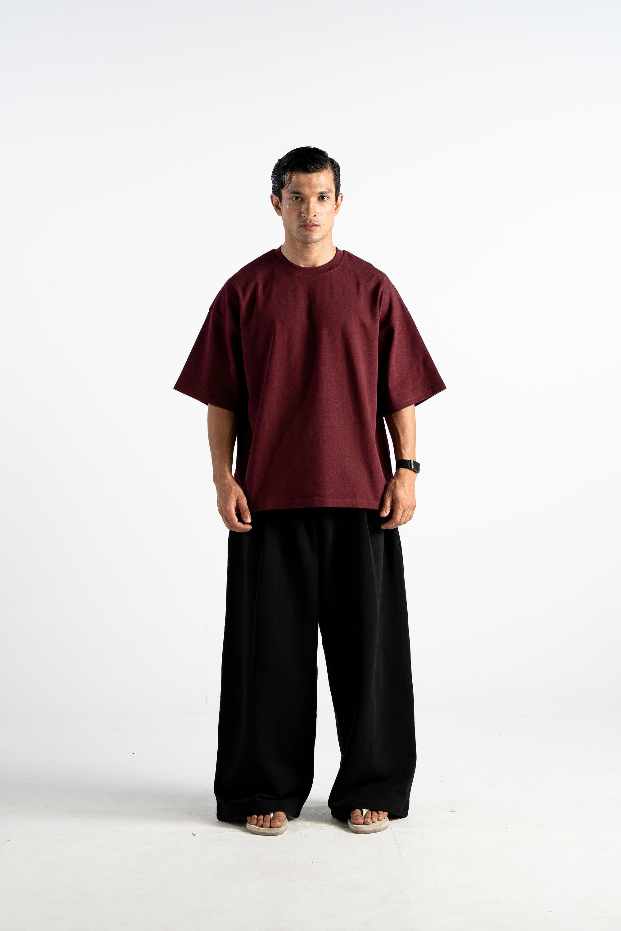 T32 Organic Heavy Oversized T-Shirt, Maroon - 2026