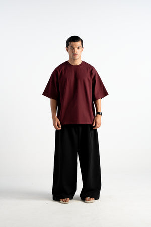 T32 Organic Heavy Oversized T-Shirt, Maroon - 2026