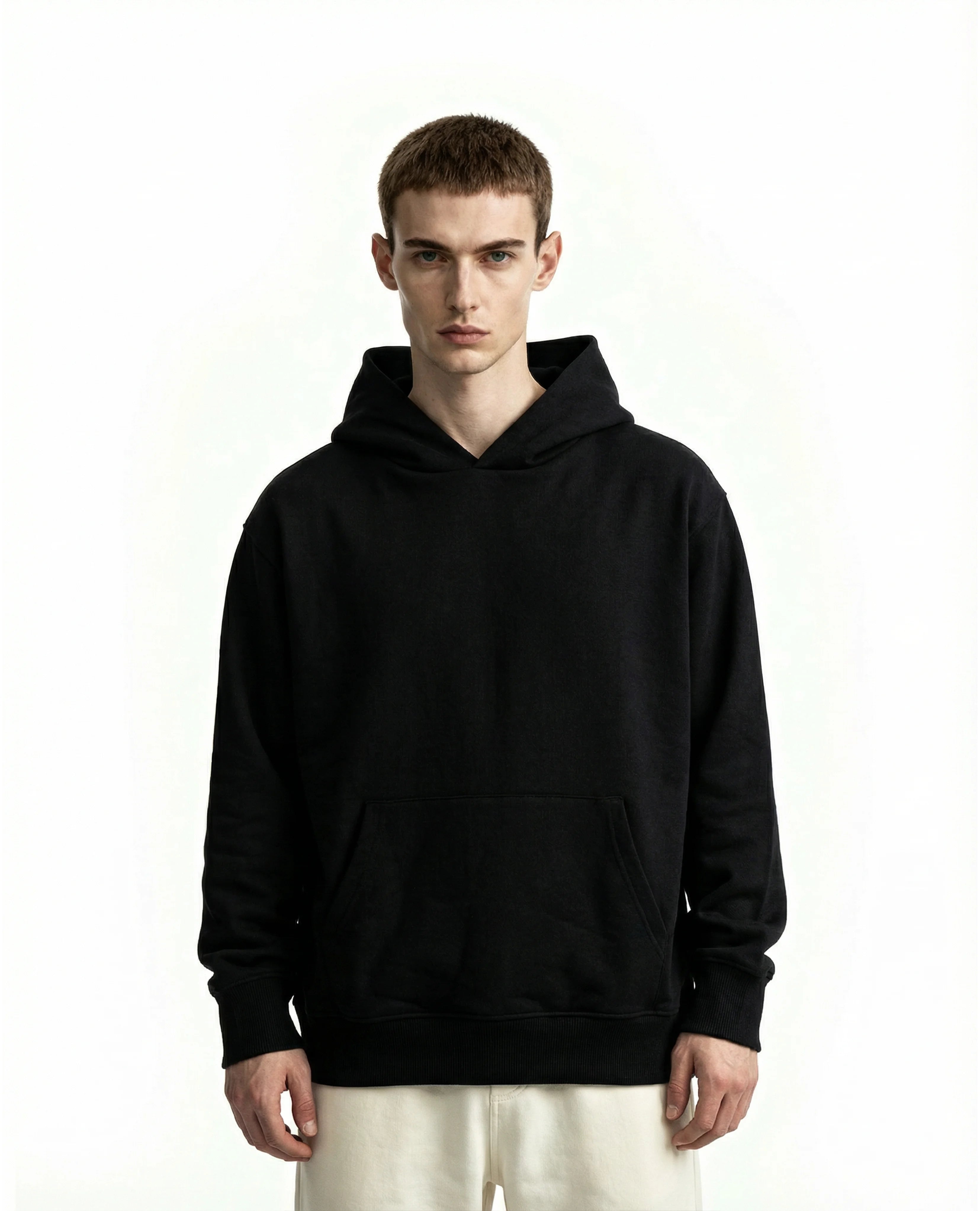 CX27 Standard-Fit Hoodie 500 GSM Custom French Terry, Organic Cotton, Midnight Black [Pre-Order, Feb 15 ]