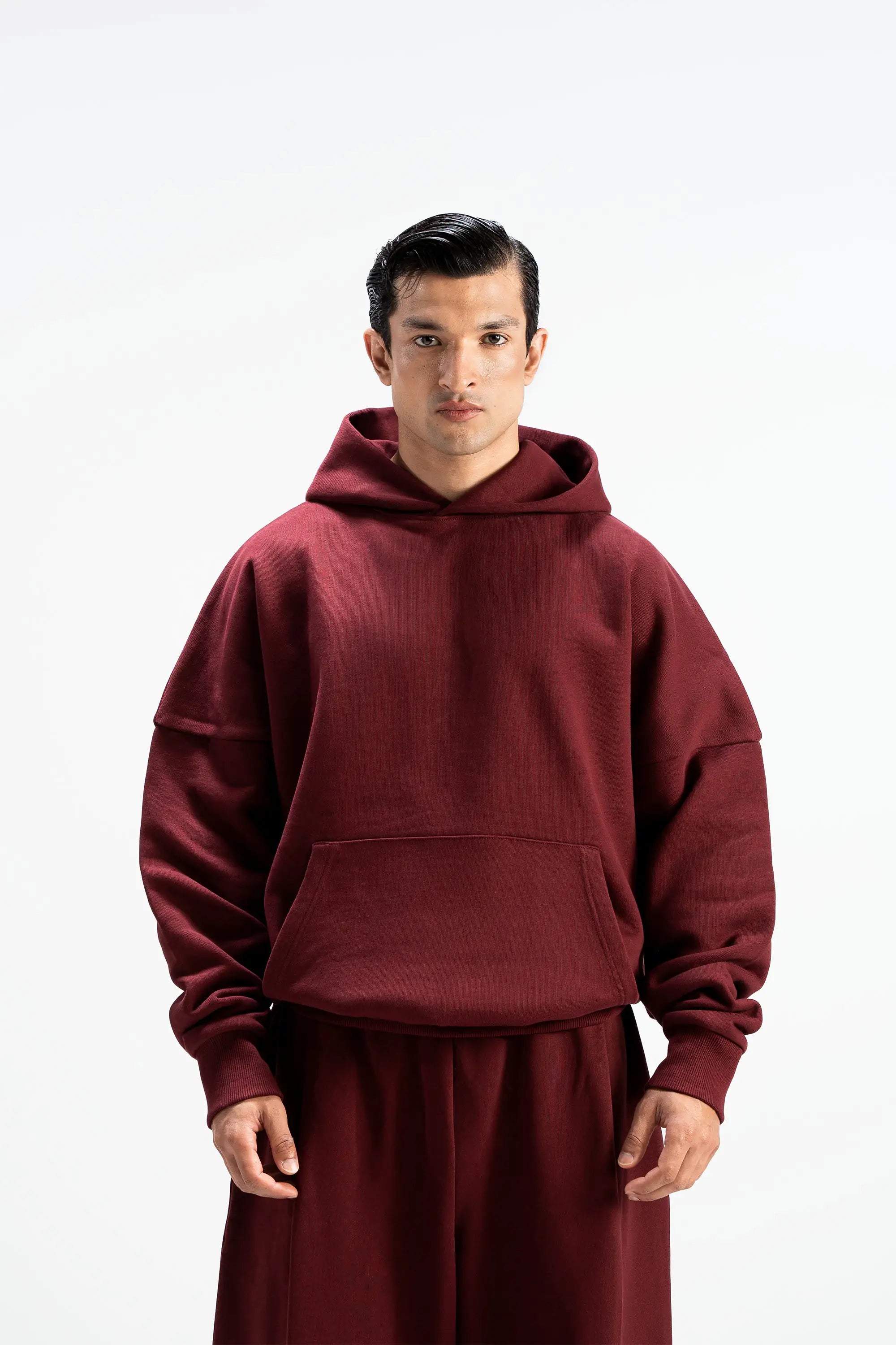 Y27 - Heavy Boxy Organic Hoodie — Maroon [520 GSM]