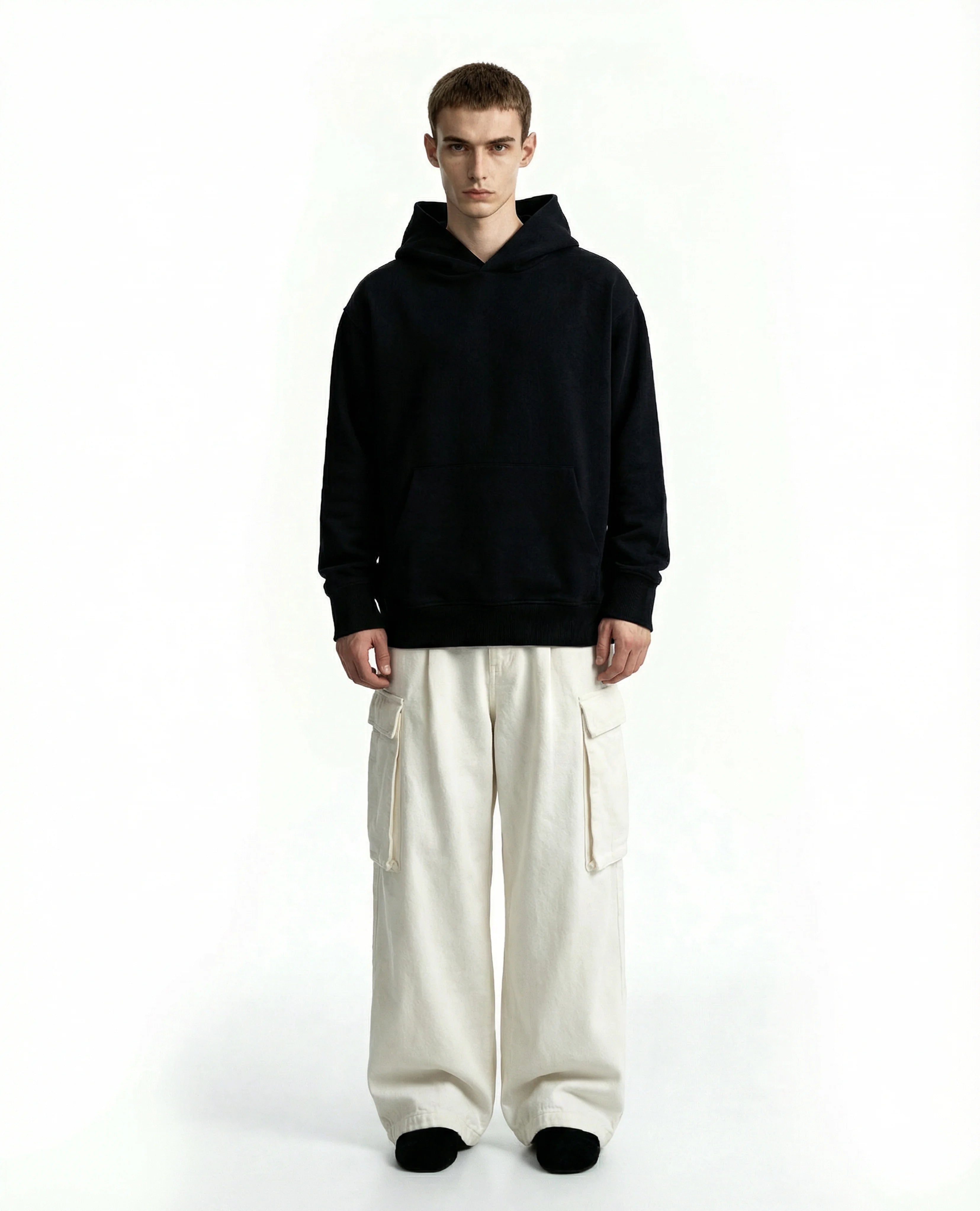 CX27 Standard-Fit Hoodie 500 GSM Custom French Terry, Organic Cotton, Midnight Black [Pre-Order, Feb 15 ]