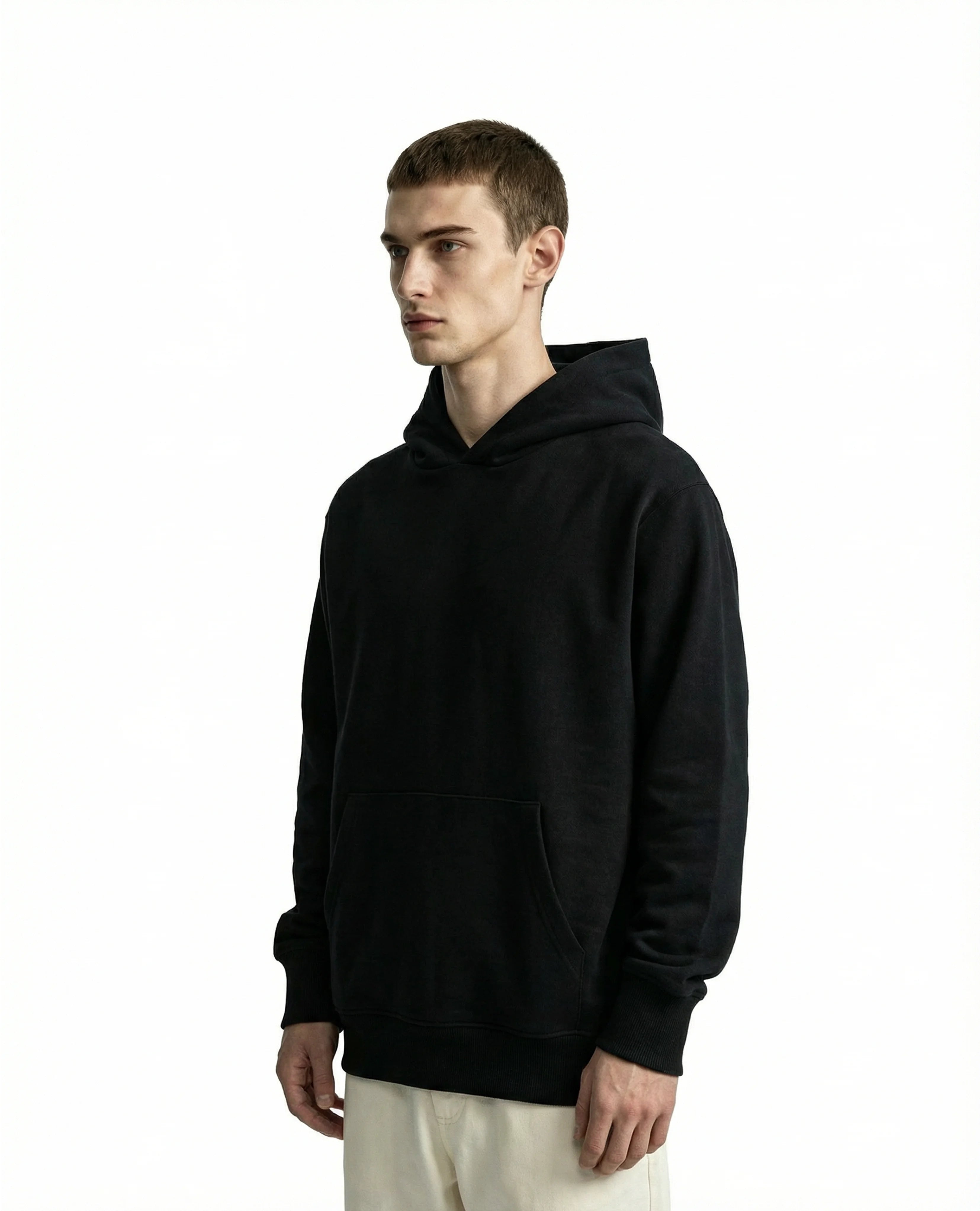 Cx27 Standard-Fit Hoodie 500 GSM Custom French Terry, Organic Cotton, Midnight Black [In STOCK] S