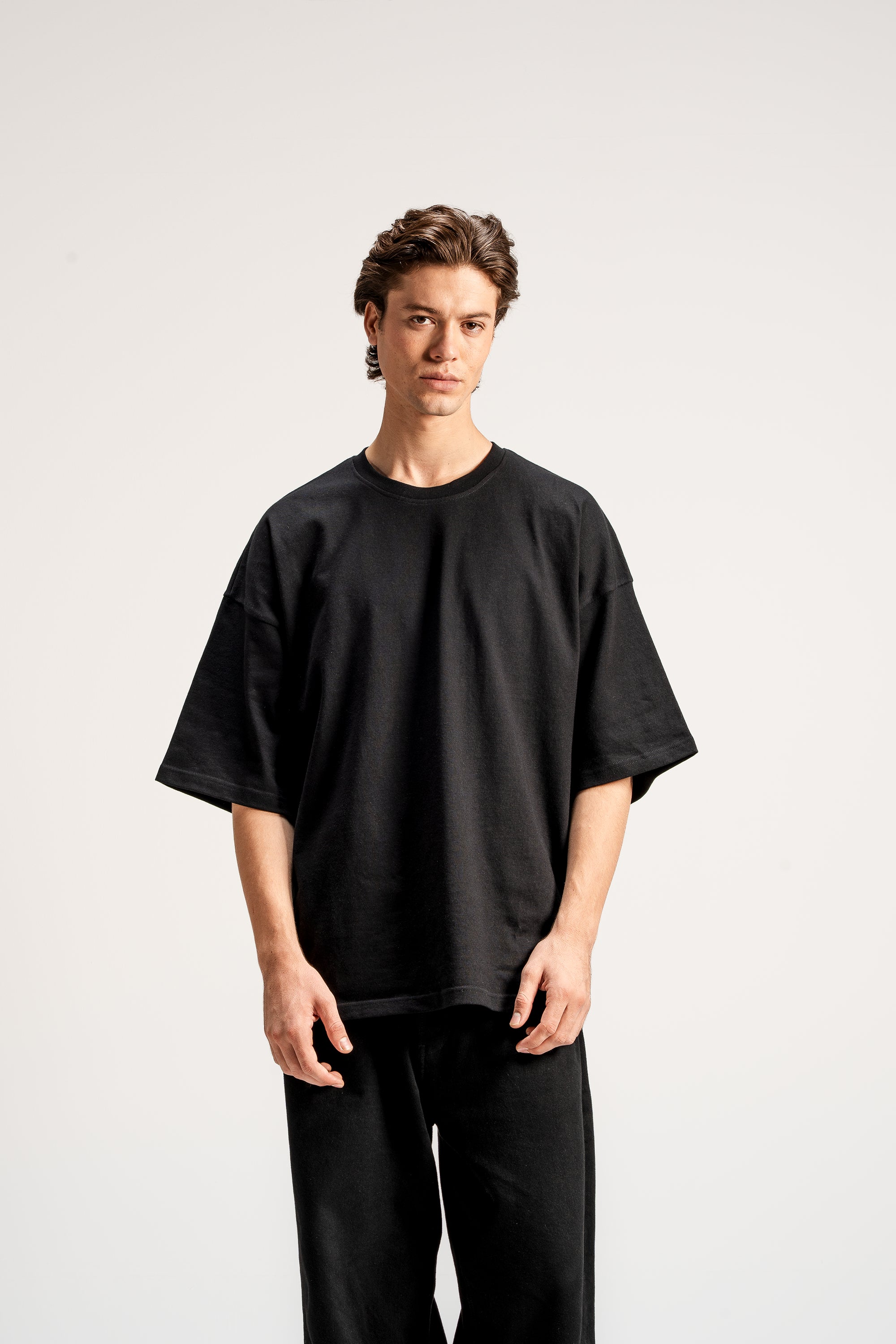 6-PACK Oversize Organic Tees 310GSM - Black.