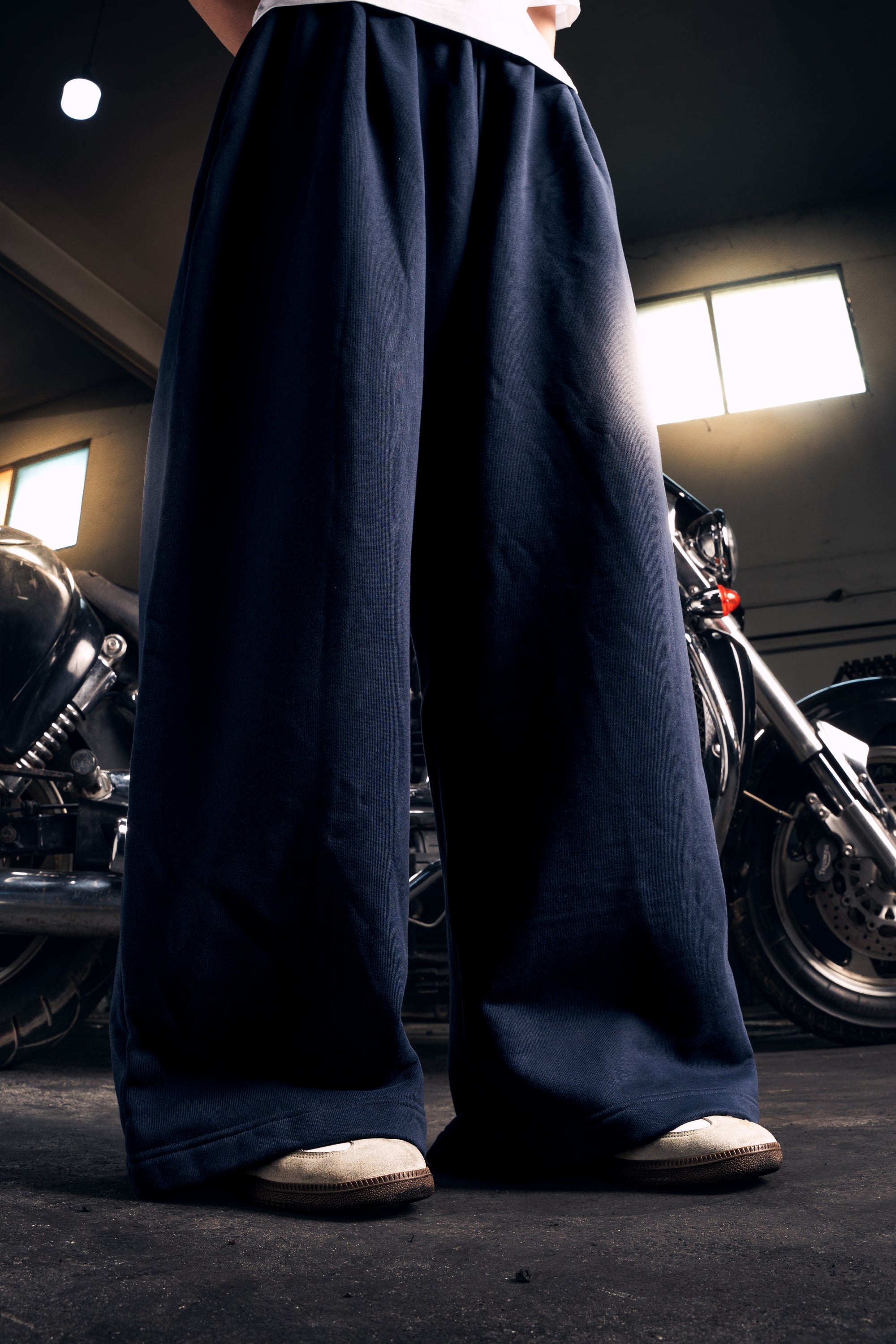Y33 Pleated Baggy Organic Sweatpants - Deep Navy [Pre-order]