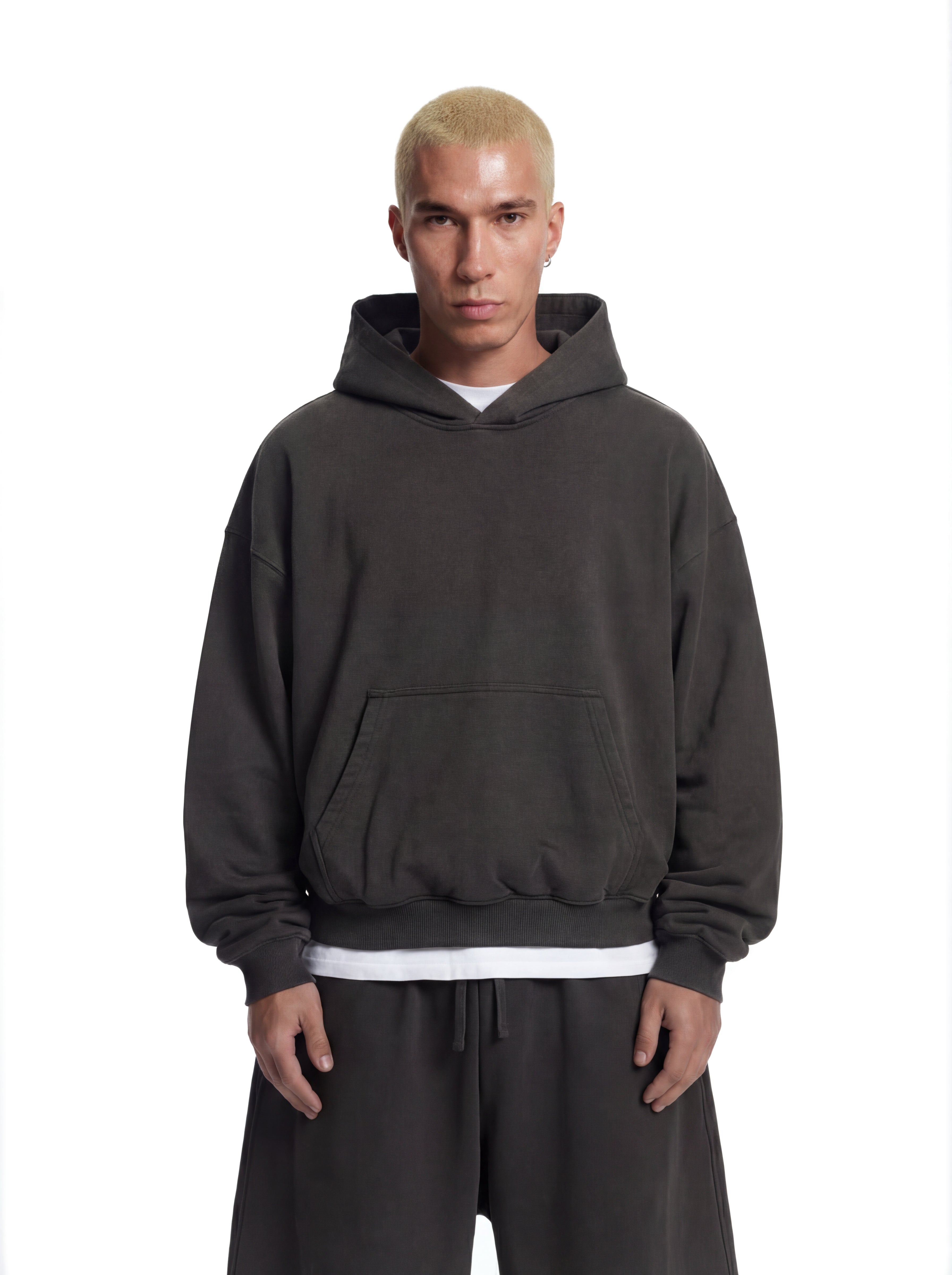 Z25 Athletic Cropped Hoodie, Volcanic Ash — 530GSM Organic Jersey Fleece-back [Pre-order. March 26th]