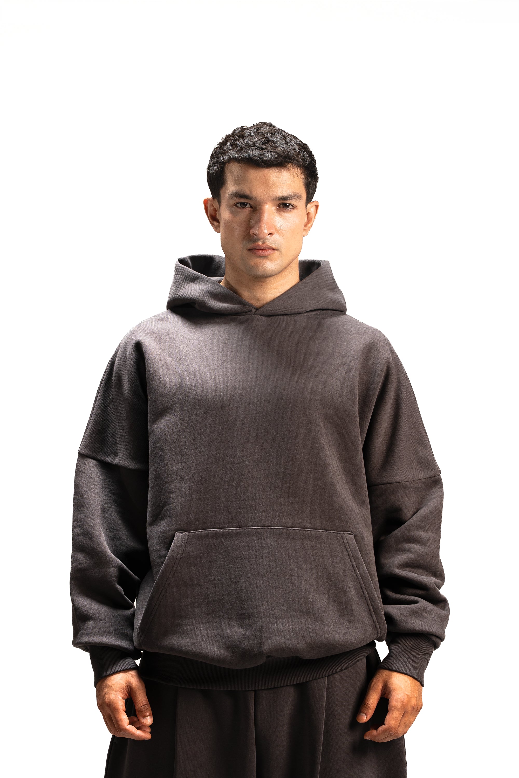 Premium Heavy Boxy Organic Hoodie — Anthracite [520 GSM]