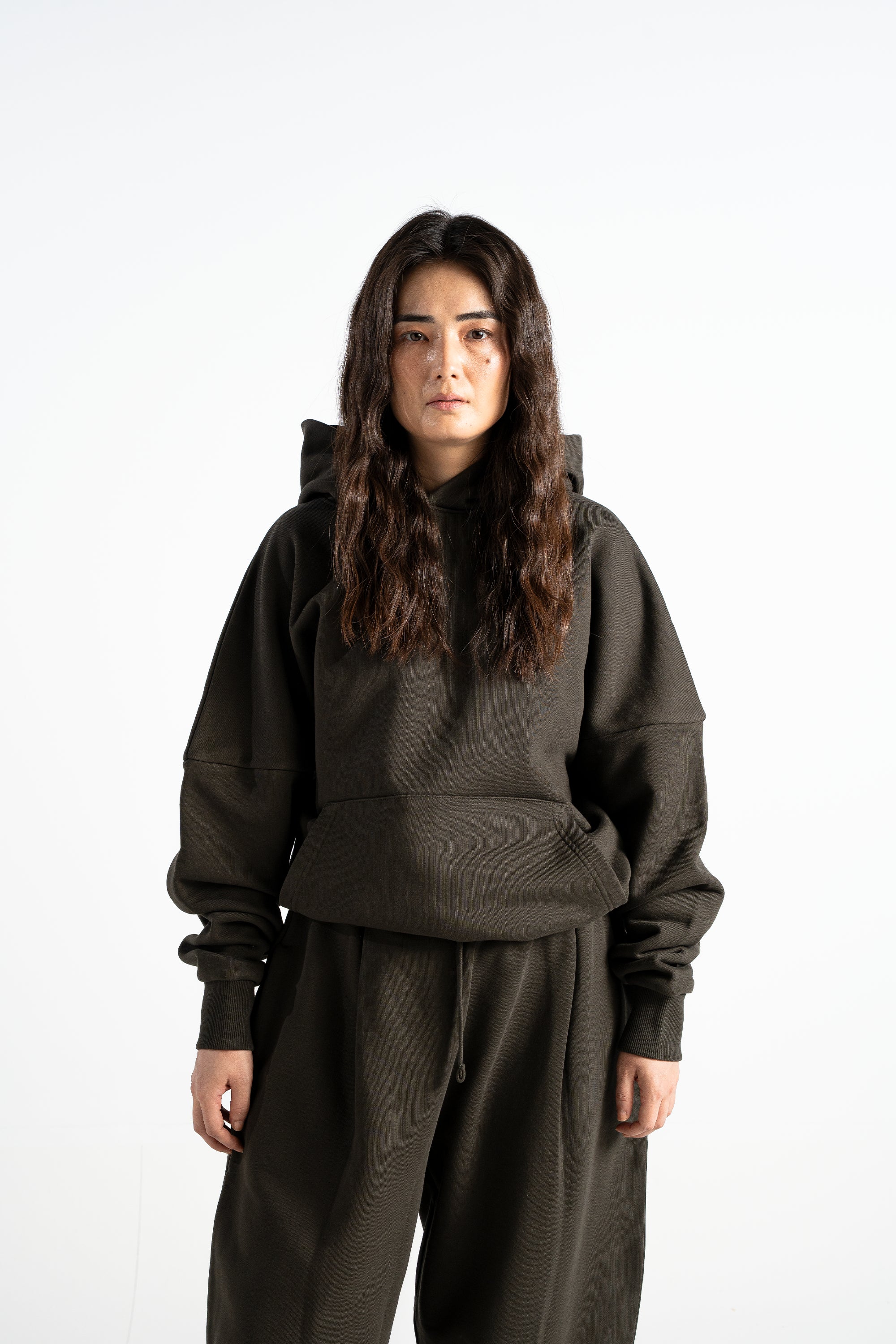 Ultra Heavy 520GSM GOTS Organic Hoodie+Baggy Pleat Sweats Volcanic Ash