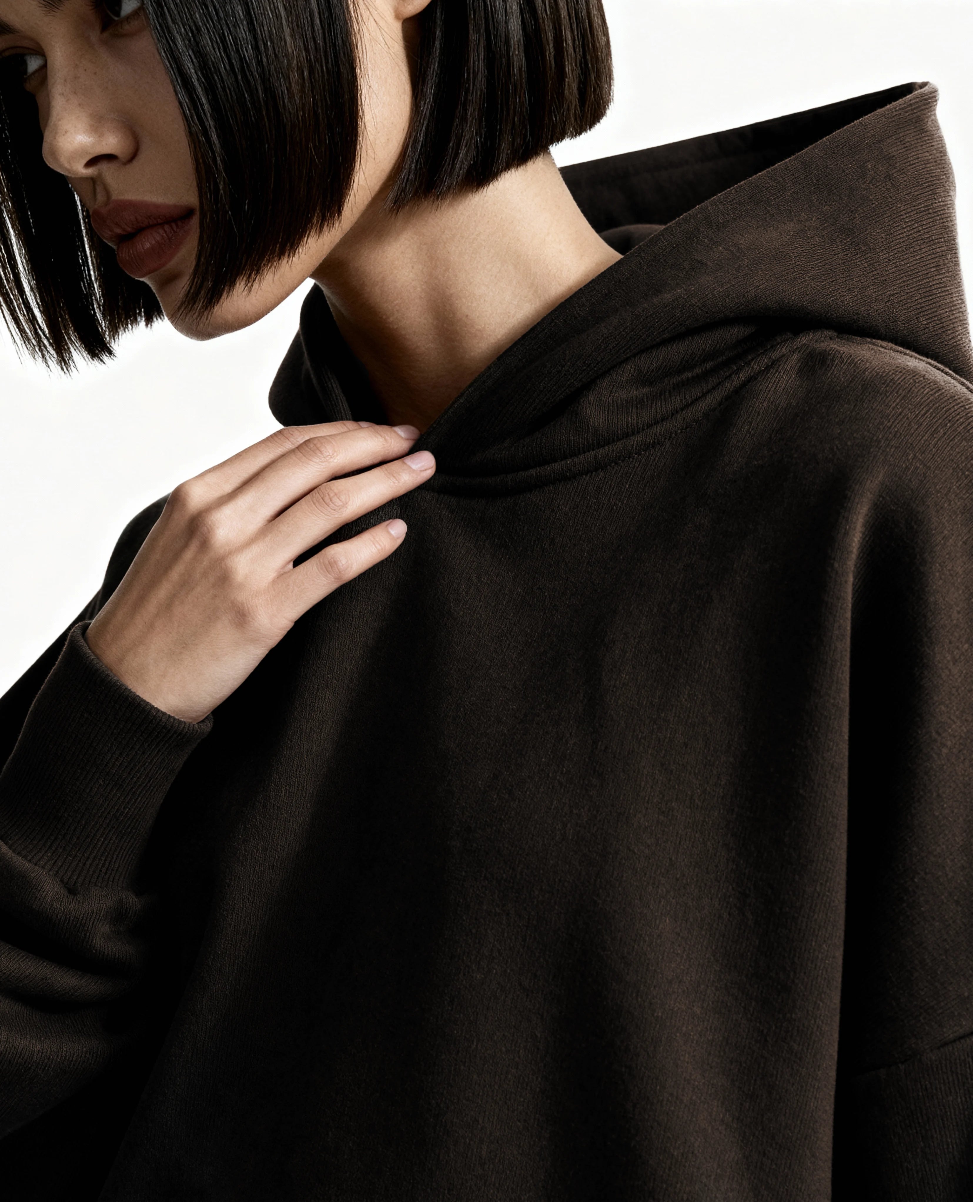 Y27 Ultra Heavy Organic Pull-Over, Cropped & Boxy, Mocha Brown [IN STOCK]