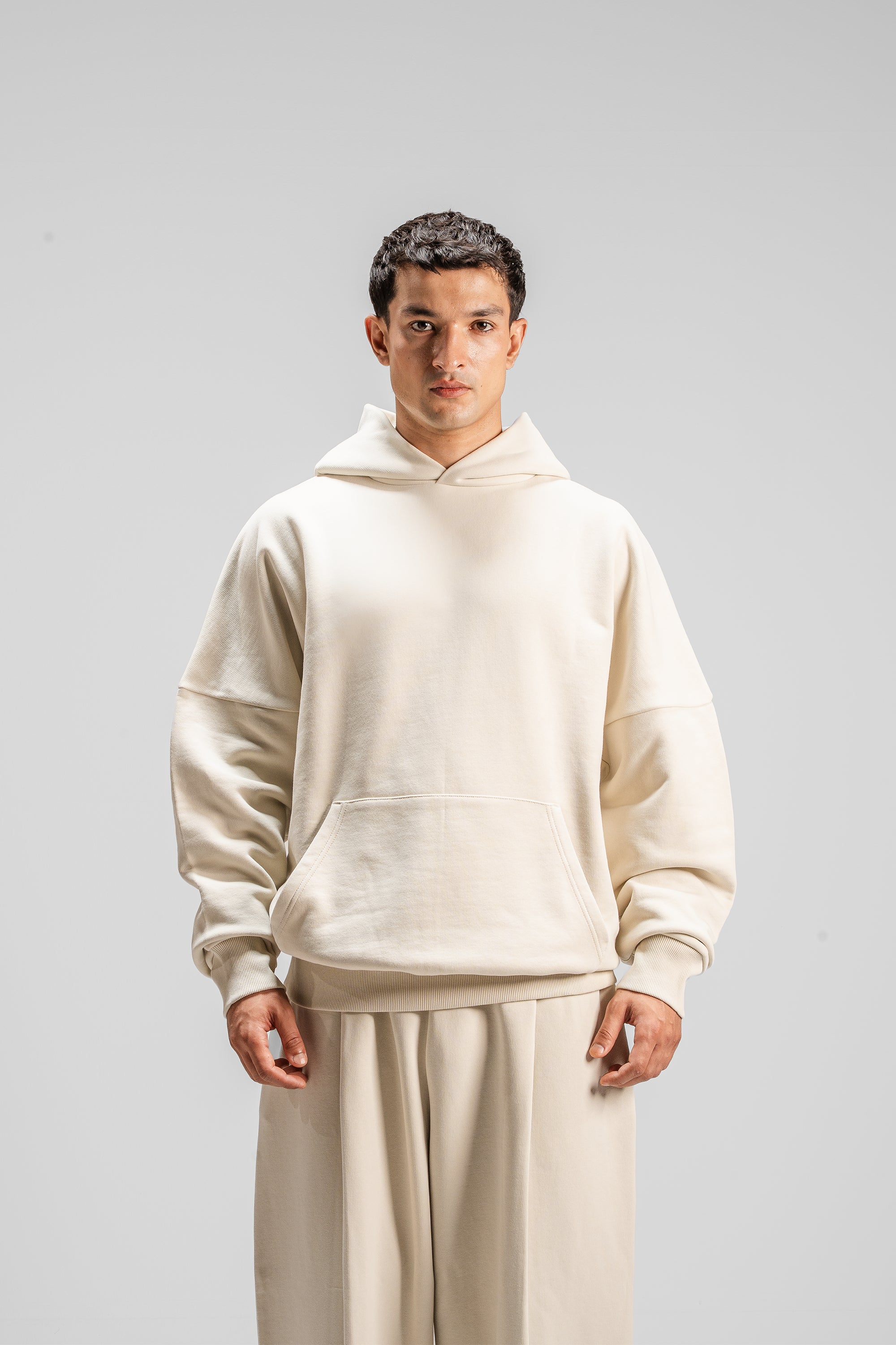 Premium Heavy Boxy Organic Hoodie — Artic Wolf [520 GSM]