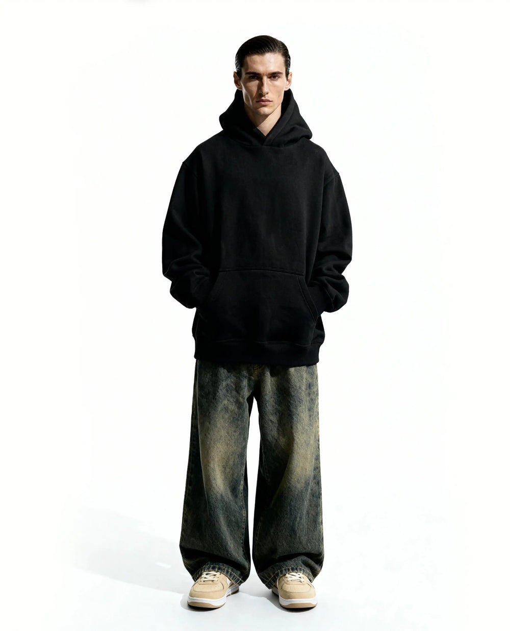 Z27 Standard Oversized Hoodie – Heavyweight 540GSM Organic Cotton, Bla