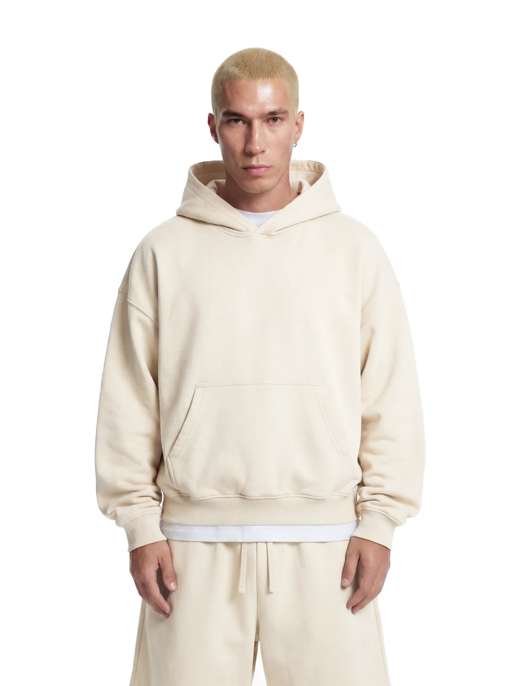 Cropped Hoodie, 530GSM, Organic Cotton - Artic Wolf