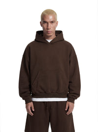 Z25 Athletic Cropped Hoodie, Mocha Brown — 530GSM Organic Jersey Fleece-back