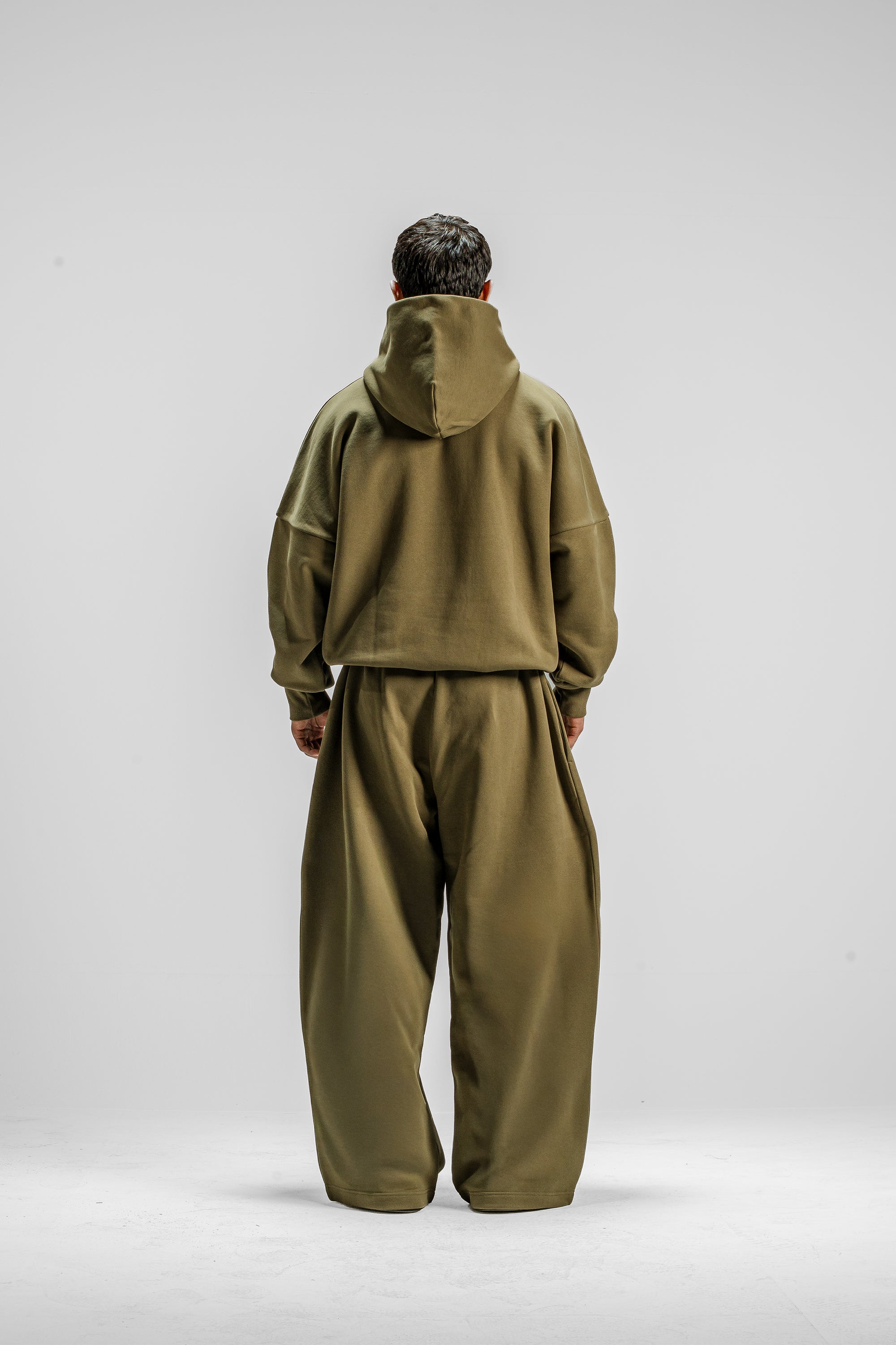Y33 Pleated Baggy Organic Sweatpants - Burnt Olive [Pre-order]