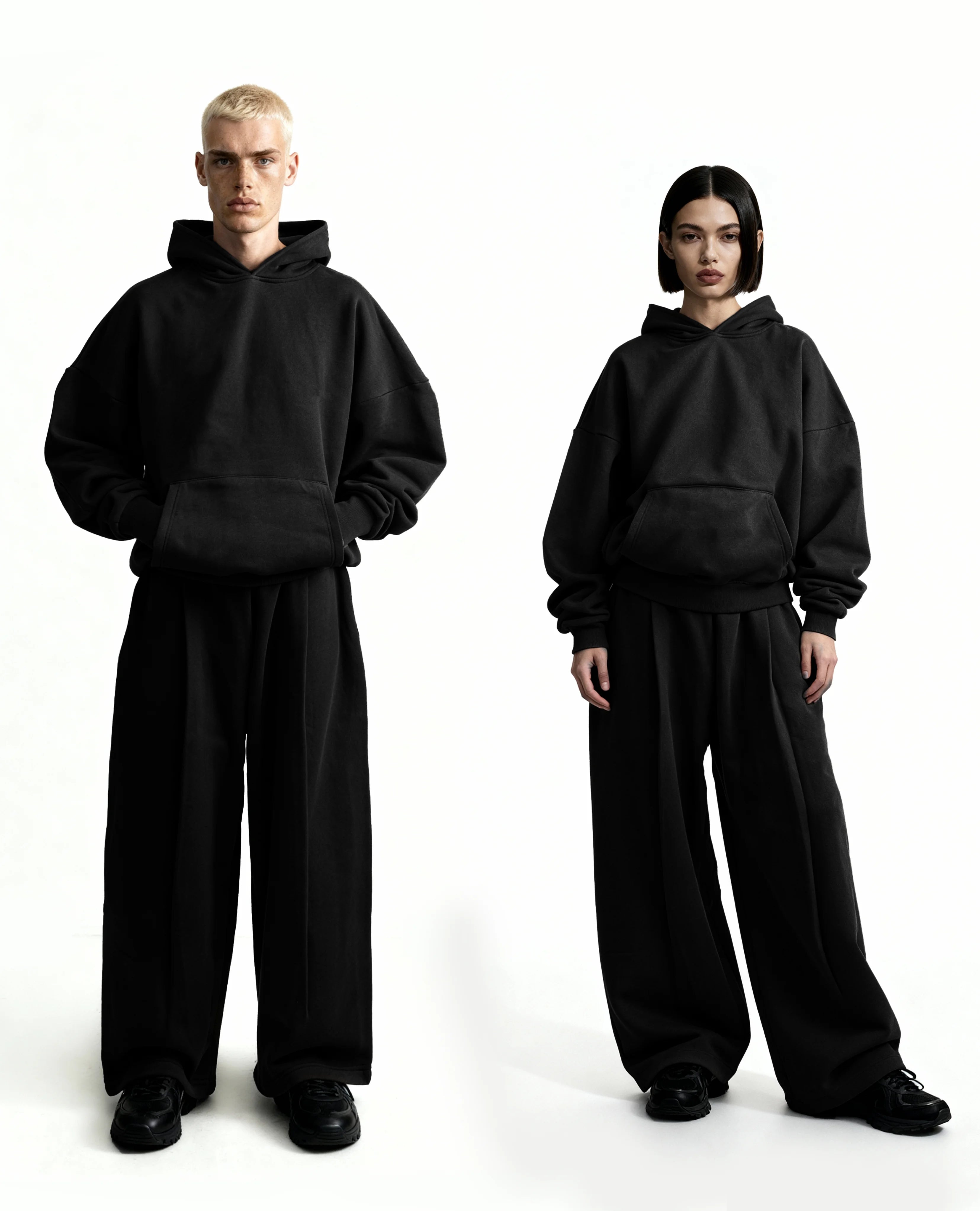 Y27 Ultra Heavy Organic Pull-Over, Cropped & Boxy, Midnight Black [IN STOCK]