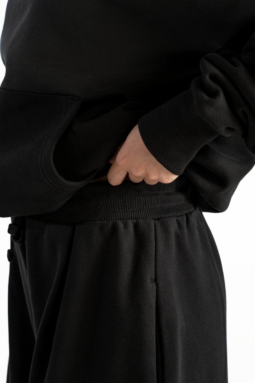 Ultra Heavy 520GSM GOTS Organic Hoodie+Baggy Pleat Sweats Midnight Bla