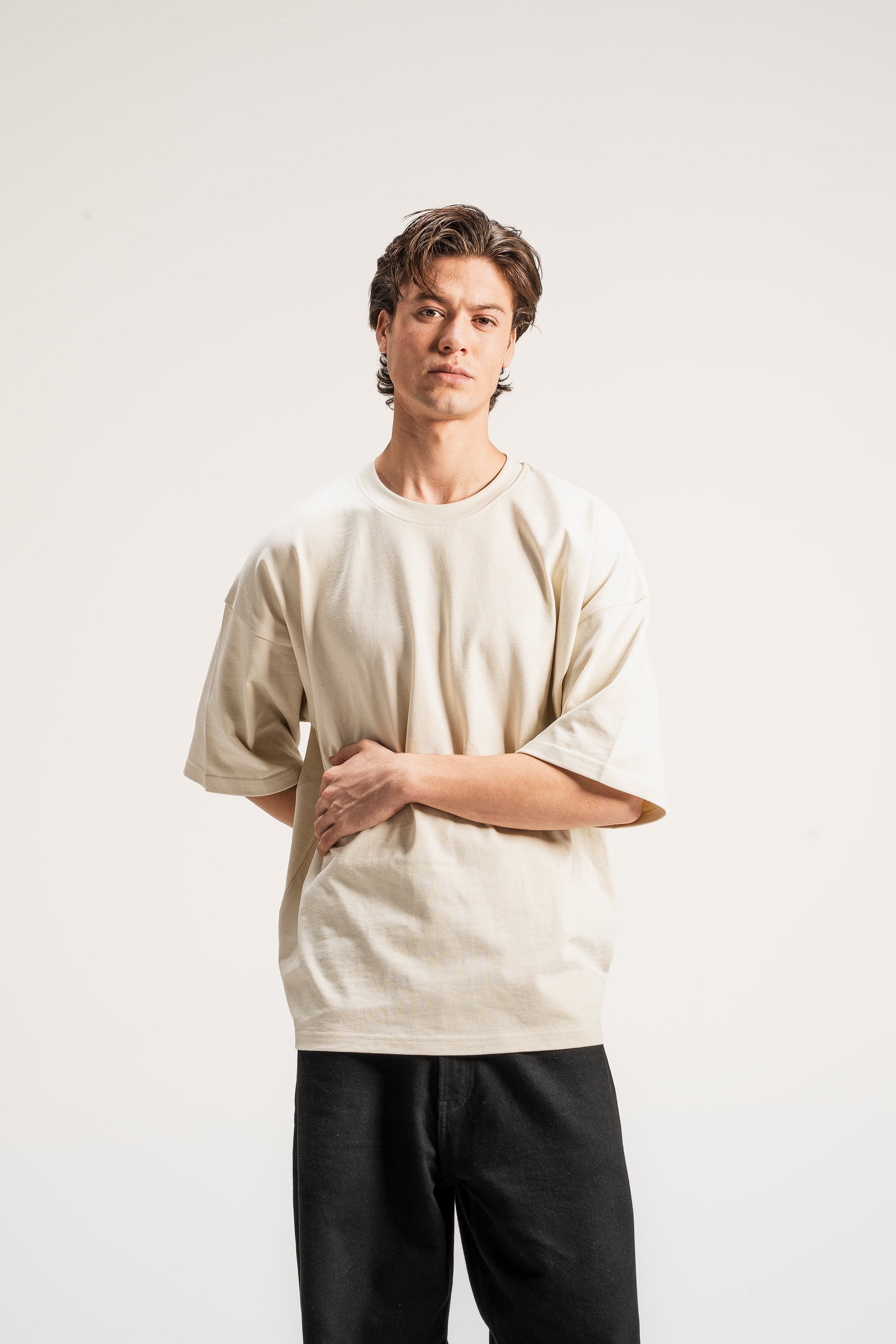 Heavy Oversized Tee, 310GSM Organic Cotton, Bone