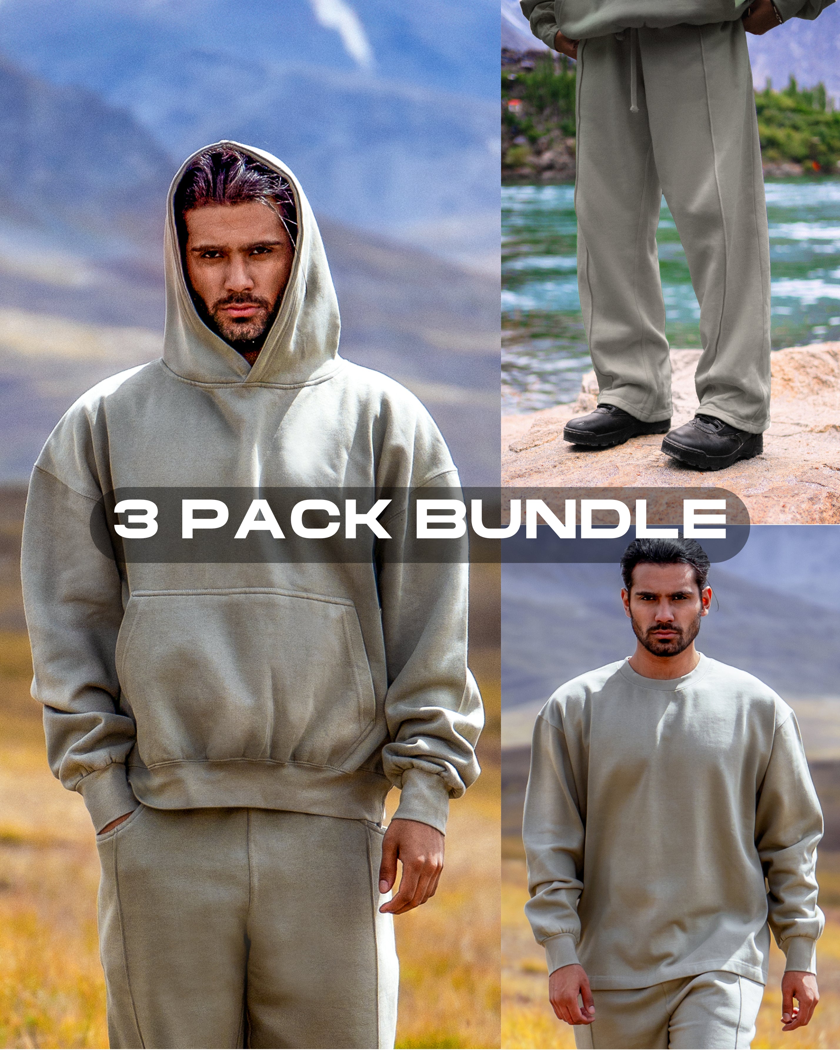 Core Series Dust Grey Sweatsuit Bundle + Long Sleeve Crew