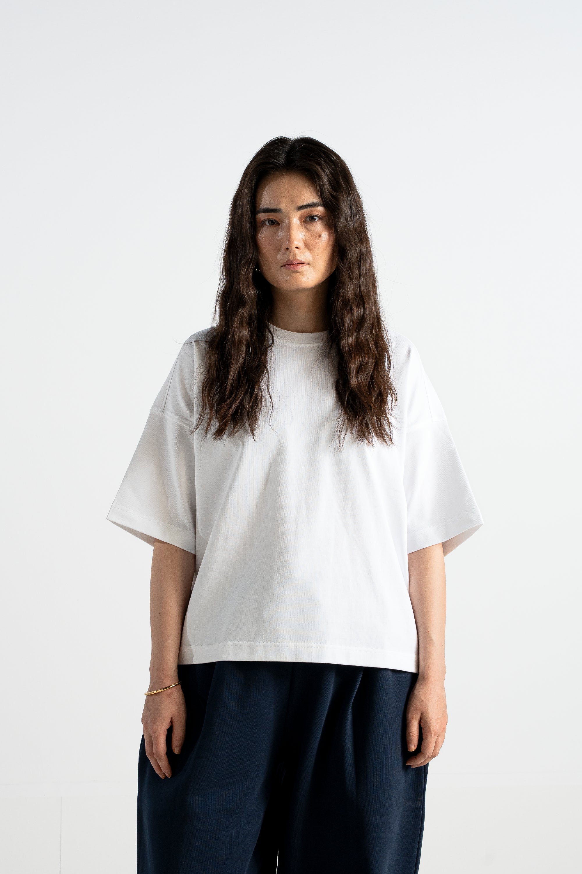 TP34 Boxy Cropped Tee - Heavy 345GSM Organic Cotton - White [Pre-order