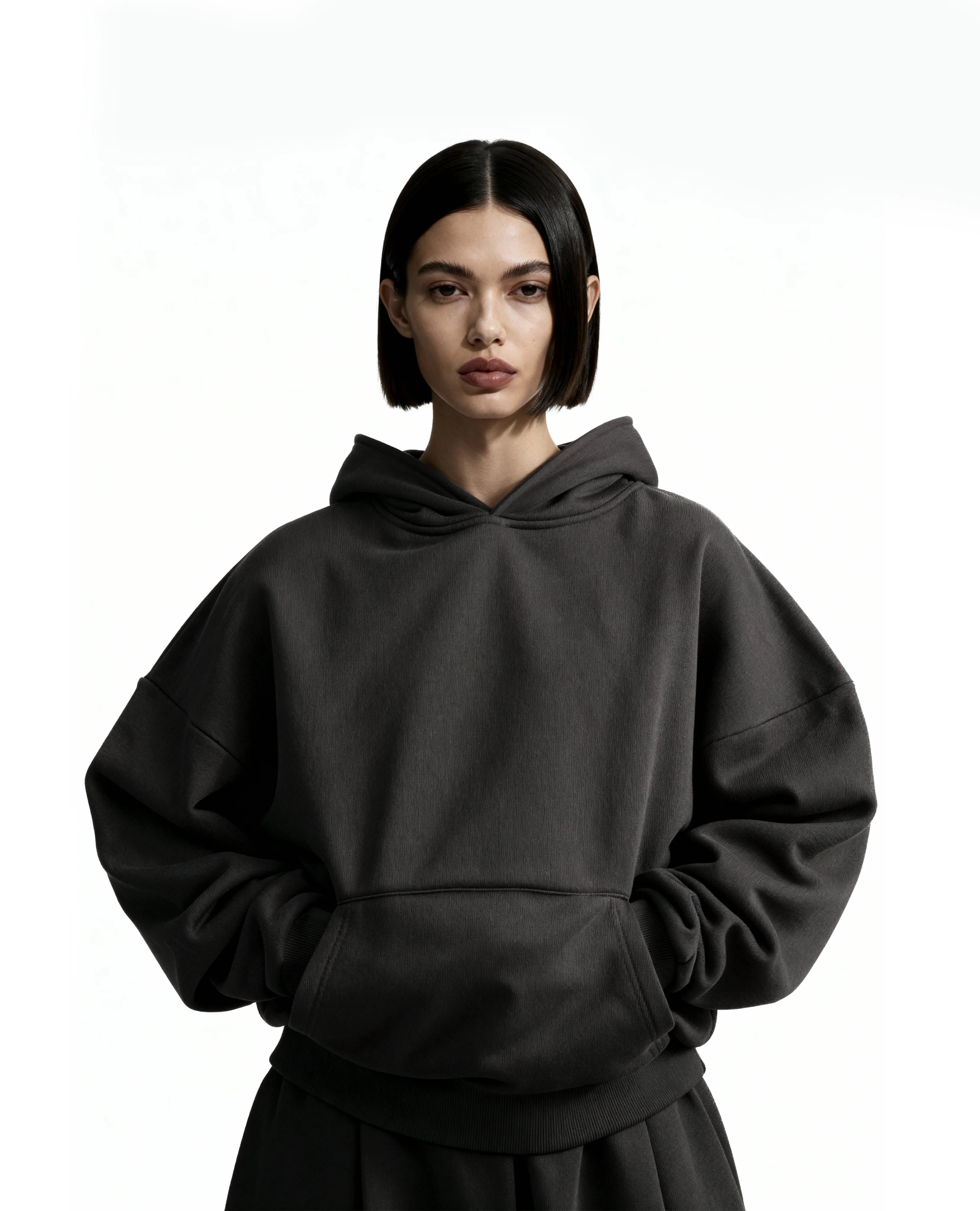 Y27 Ultra Heavy Organic Pull-Over, Cropped & Boxy, Volcanic Ash [In stock]