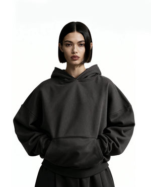 Y27 Ultra Heavy Organic Pull-Over, Cropped & Boxy, Volcanic Ash [Pre-order. March 26th]