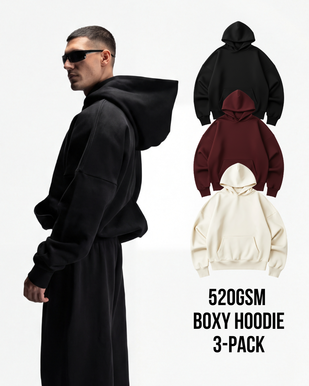 Y27 Ultra Heavy Organic Pull-Overs, Ember, Hoodie 3-Pack [Pre-order. March 26th]