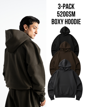 Y27 Ultra Heavy Boxy Hoodies, Industrial, 3-Pack