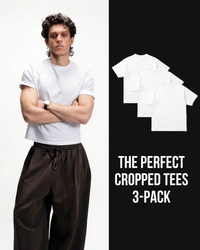 S32 Organic Standard Fit Cropped Tees, White 3-Pack