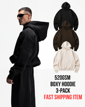 Y27 Ultra Heavy Organic Pull-Overs, 520GSM 3-pack, Neutral Tones [IN-STOCK-FAST SHIPPING]