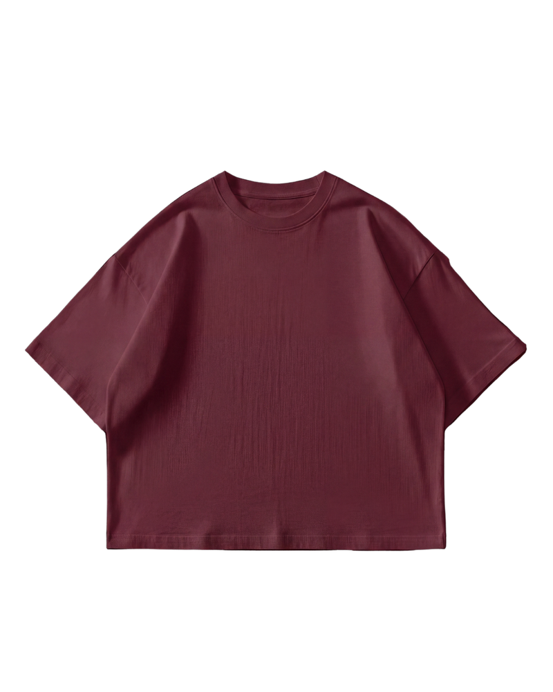 Heavy Oversized Tee, 310GSM Organic Cotton, Maroon